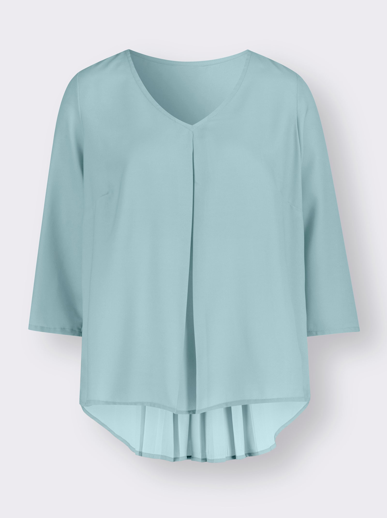 Plissee-Bluse mit großer Falte - mint