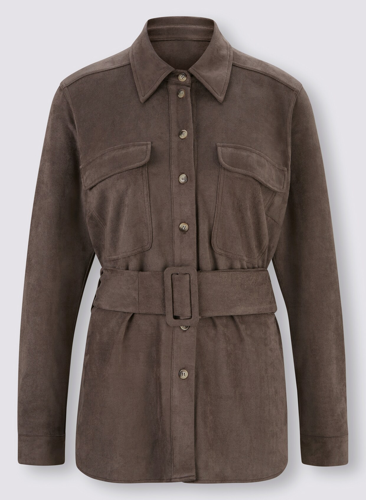 heine Hemdbluse - dunkeltaupe