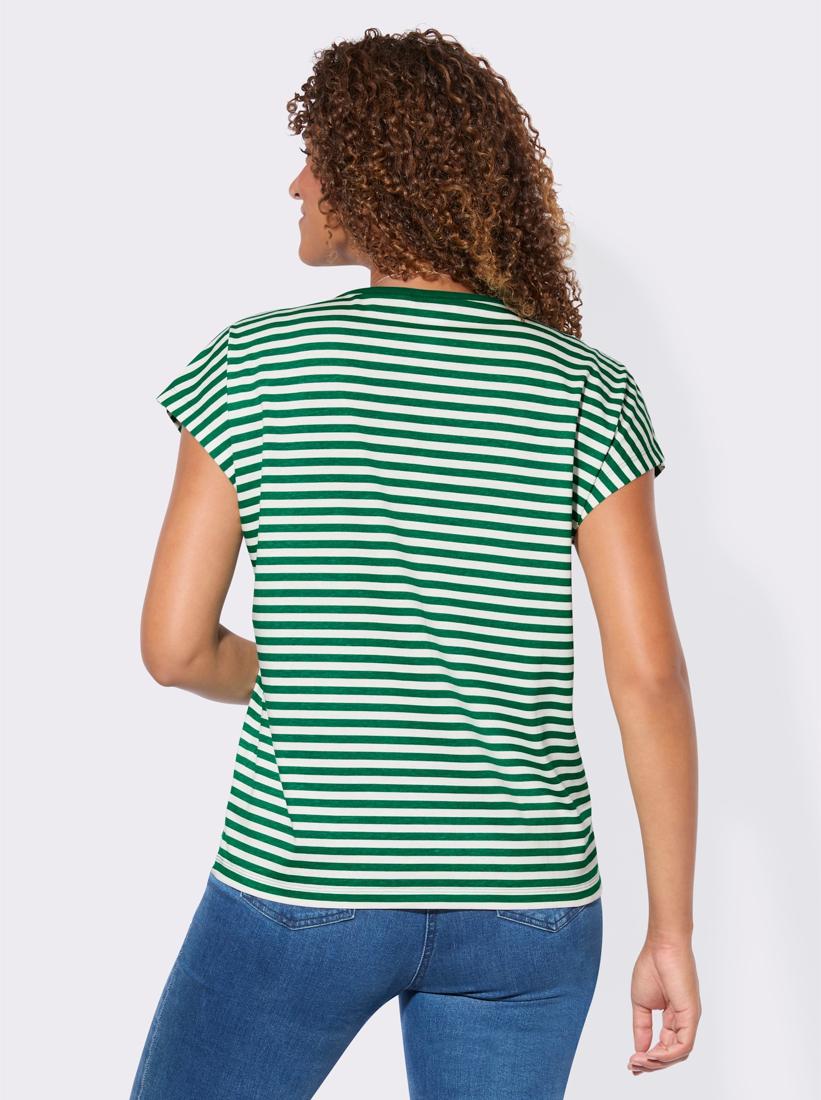 Shirt-Set mit überschnittenen Schultern - grün
