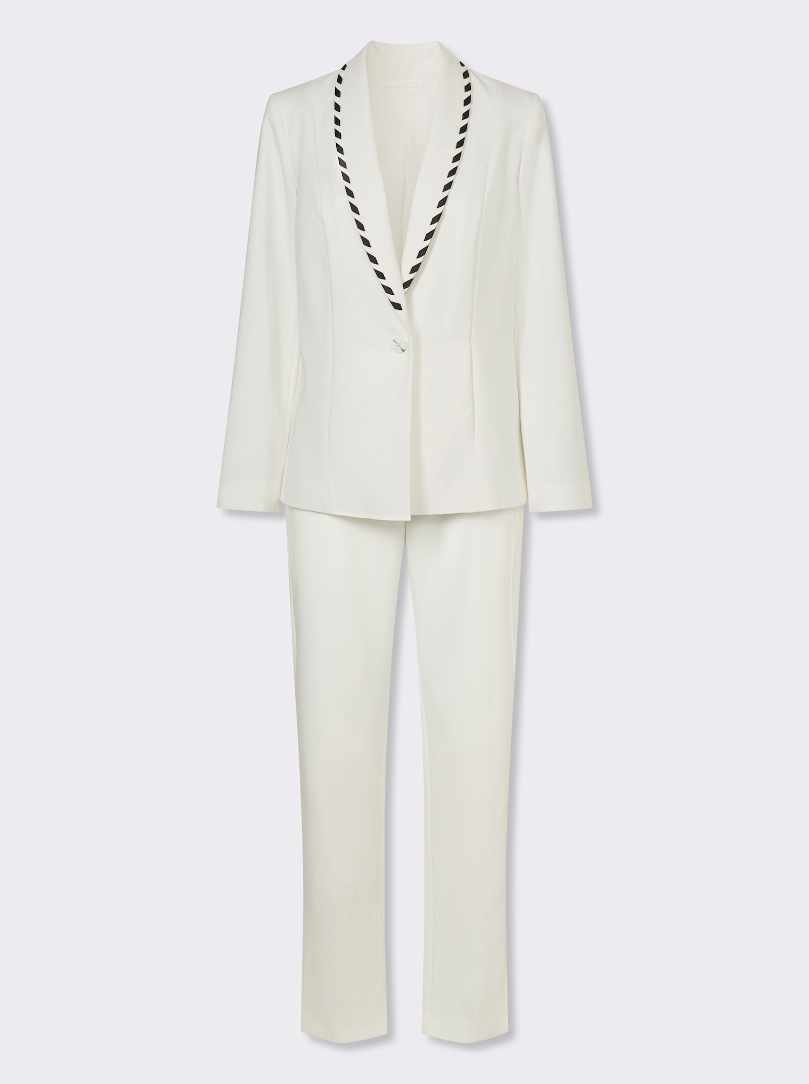heine Hosenanzug mit Kontrast-Akzenten - ecru-schwarz