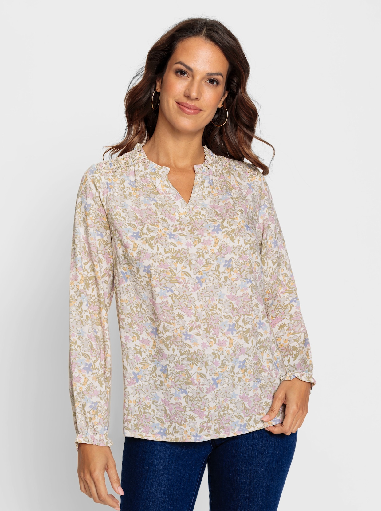 Blouse - champagne geprint