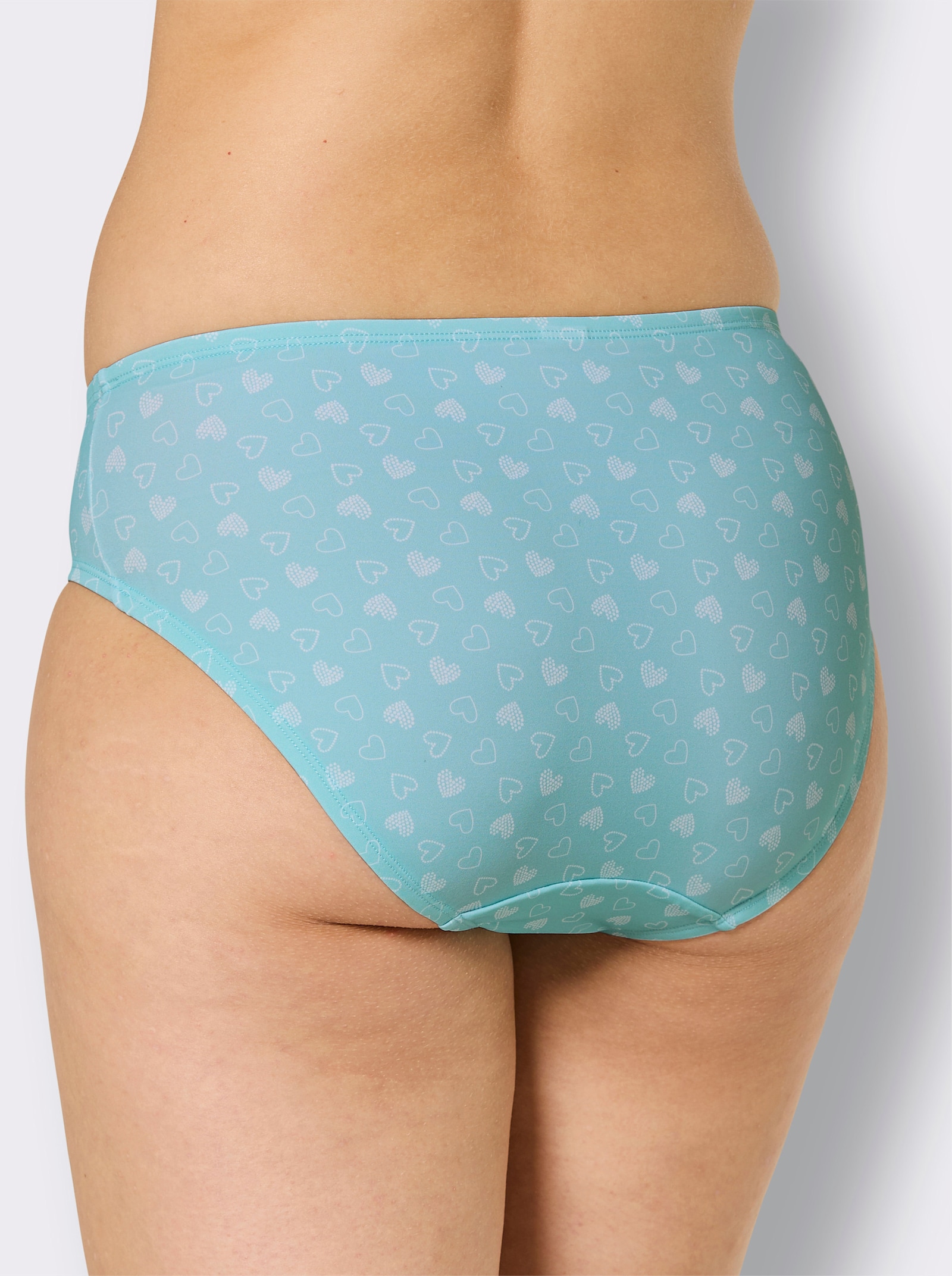 wäschepur Jazzpants in der 3-Stück-Packung - 2x mint-weiß-bedruckt + 1x mint