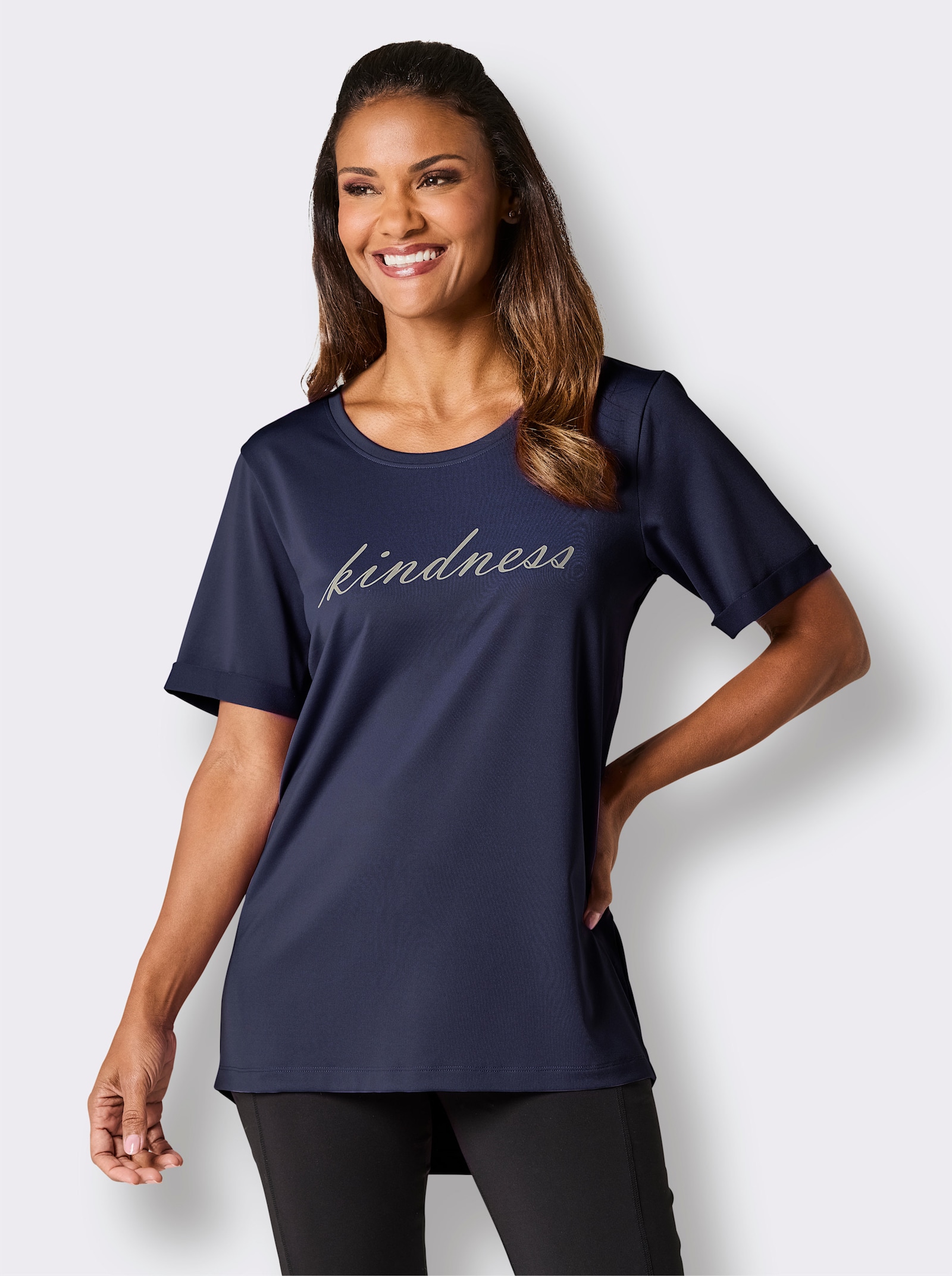 Catamaran Sports Funktionsshirt mit hinten längerem Saum - marine