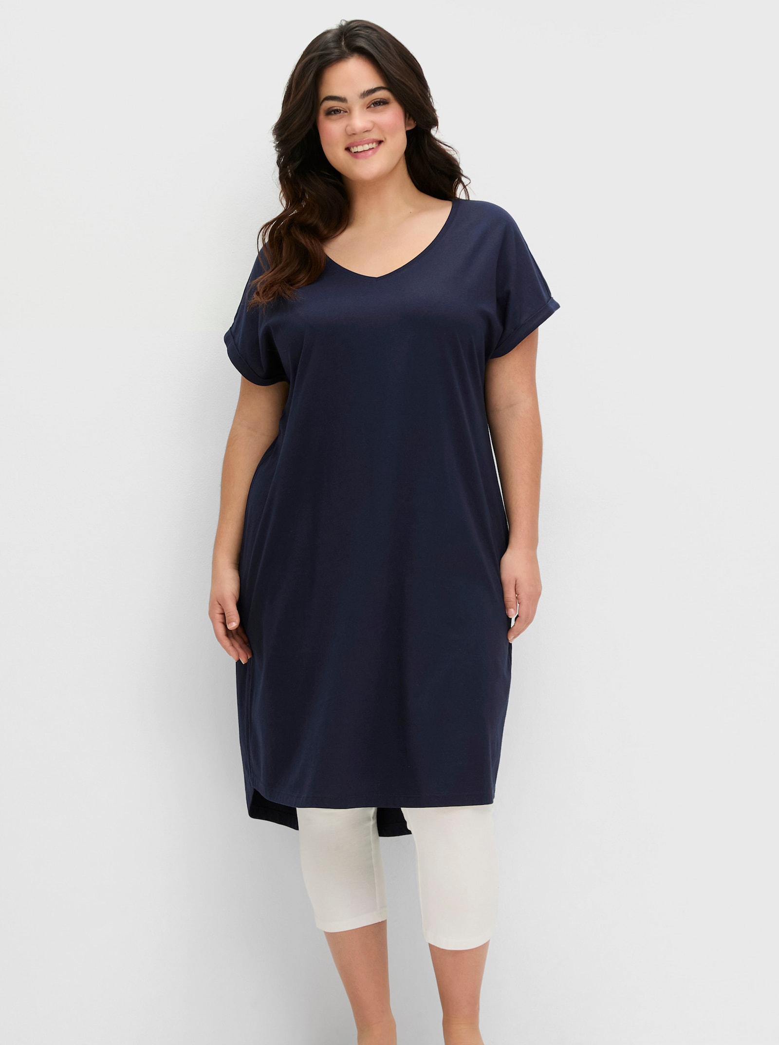 sheego Shirtkleid in Oversizeform - marine