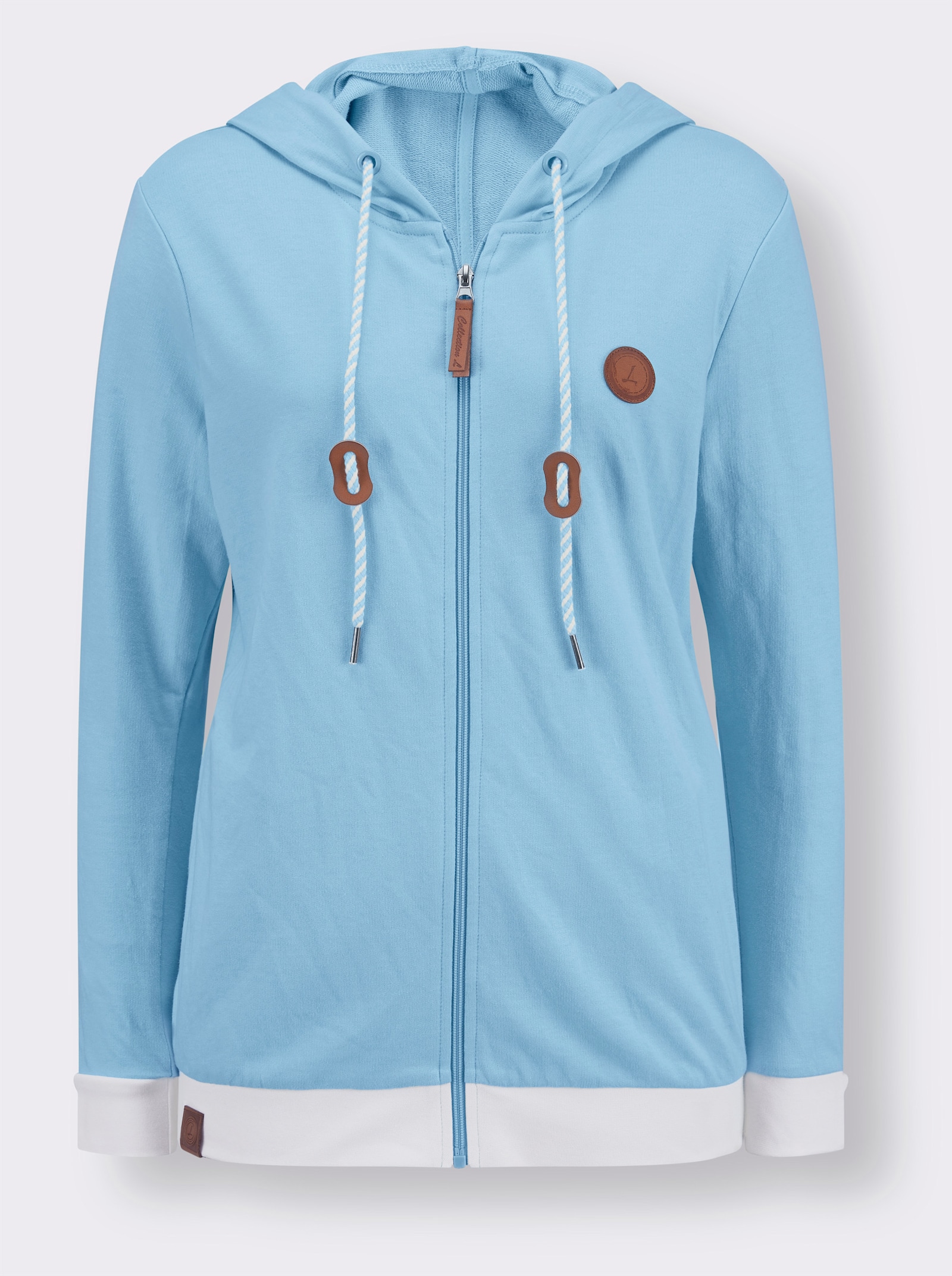 Shirtjacke mit Kontrast-Details - aqua