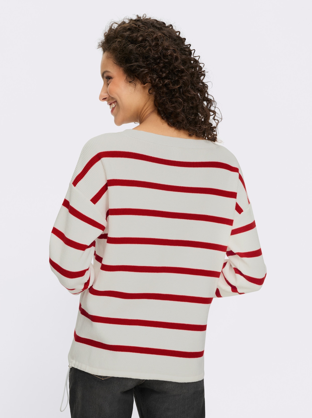 heine Pull en tricot - écru-rouge à rayures