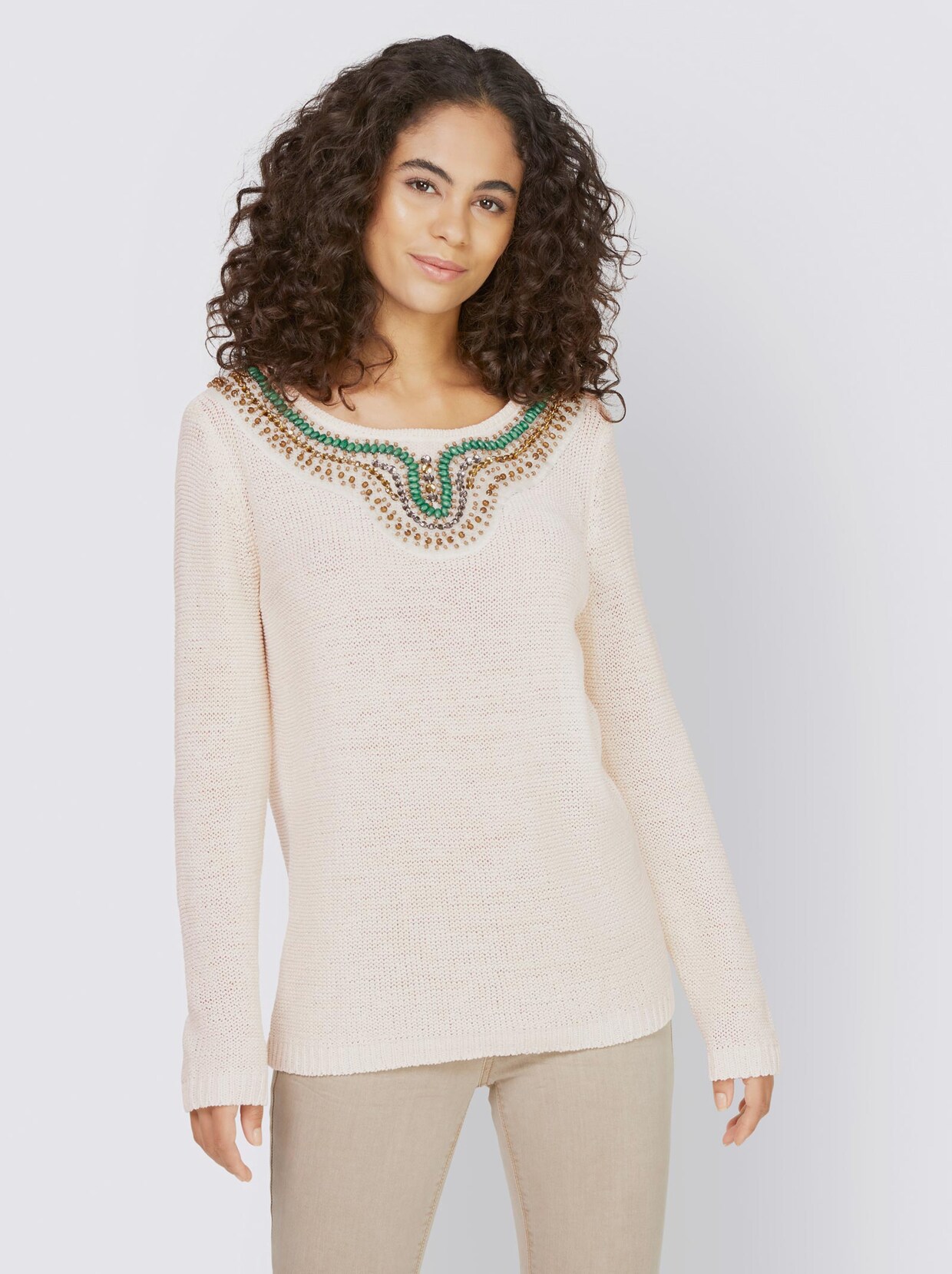 Linea Tesini Bändchenpullover - champagner
