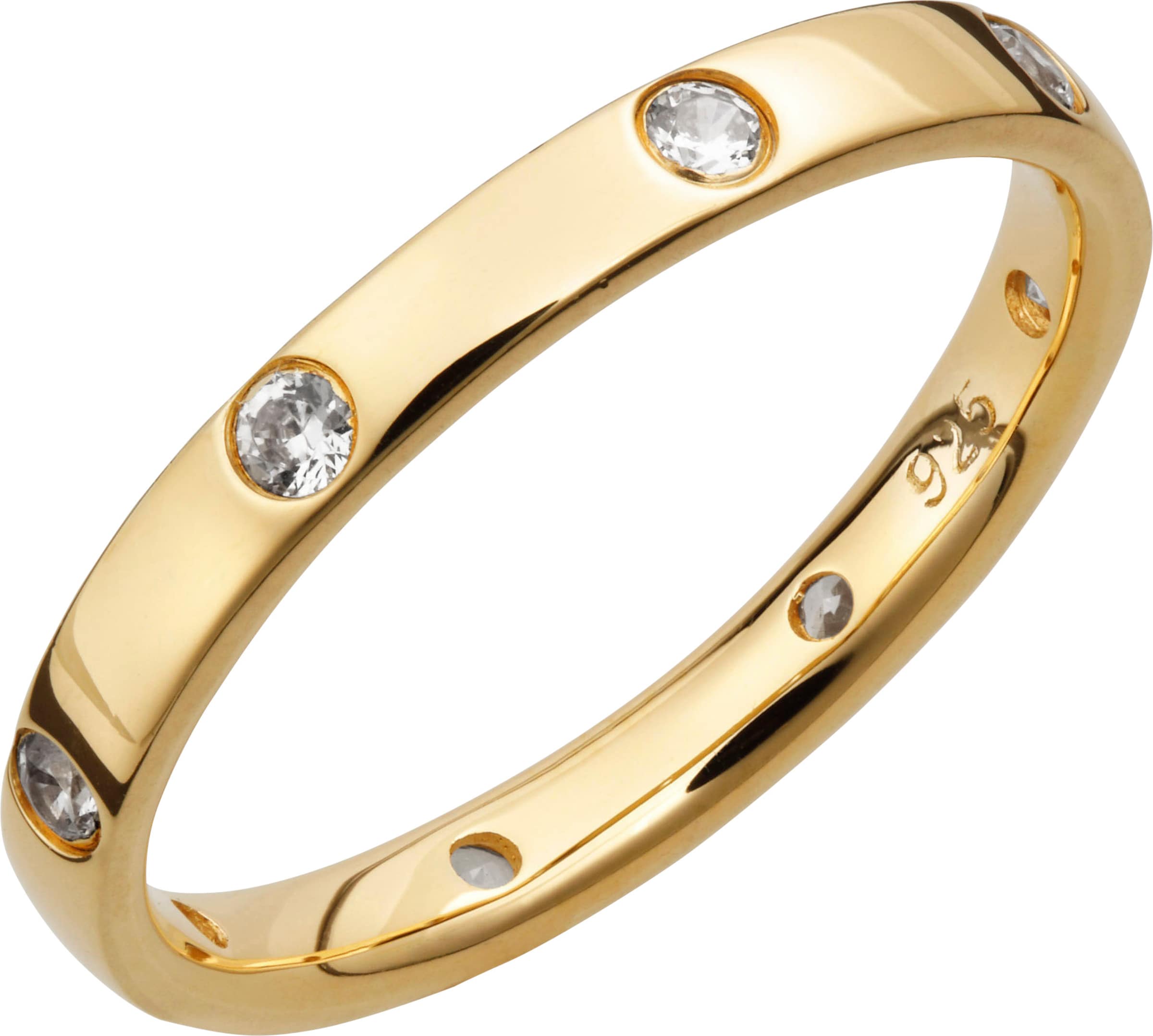 Gold Ring günstig Kaufen-Ring in Silber vergoldet 925 von heine. Ring in Silber vergoldet 925 von heine <![CDATA[Mit weißen Zirkonia: Ring aus 925er glänzend gelbvergoldetem Silber.]]>. 