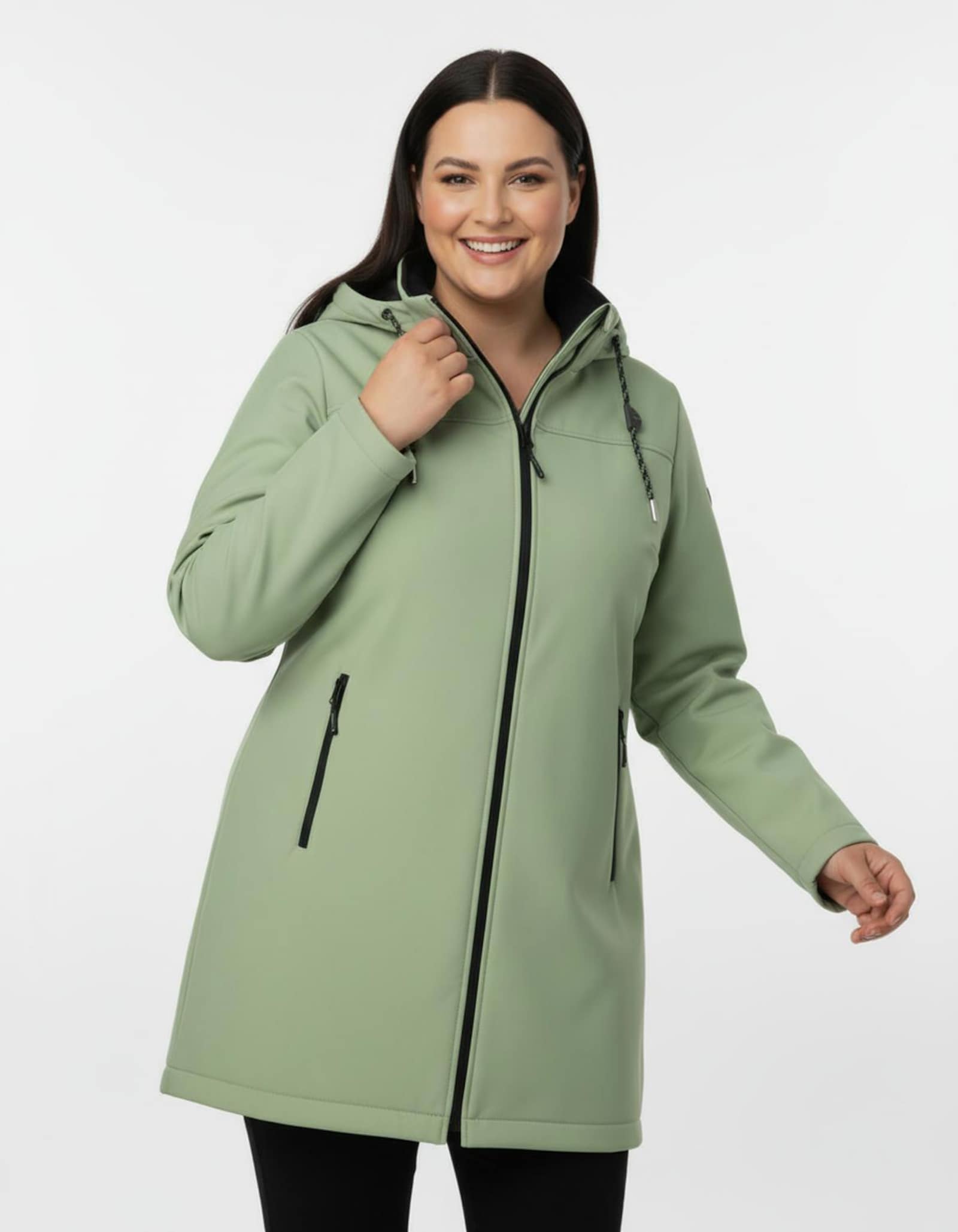 Softshelljacke mit reflektierenden Streifen - eucalyptus