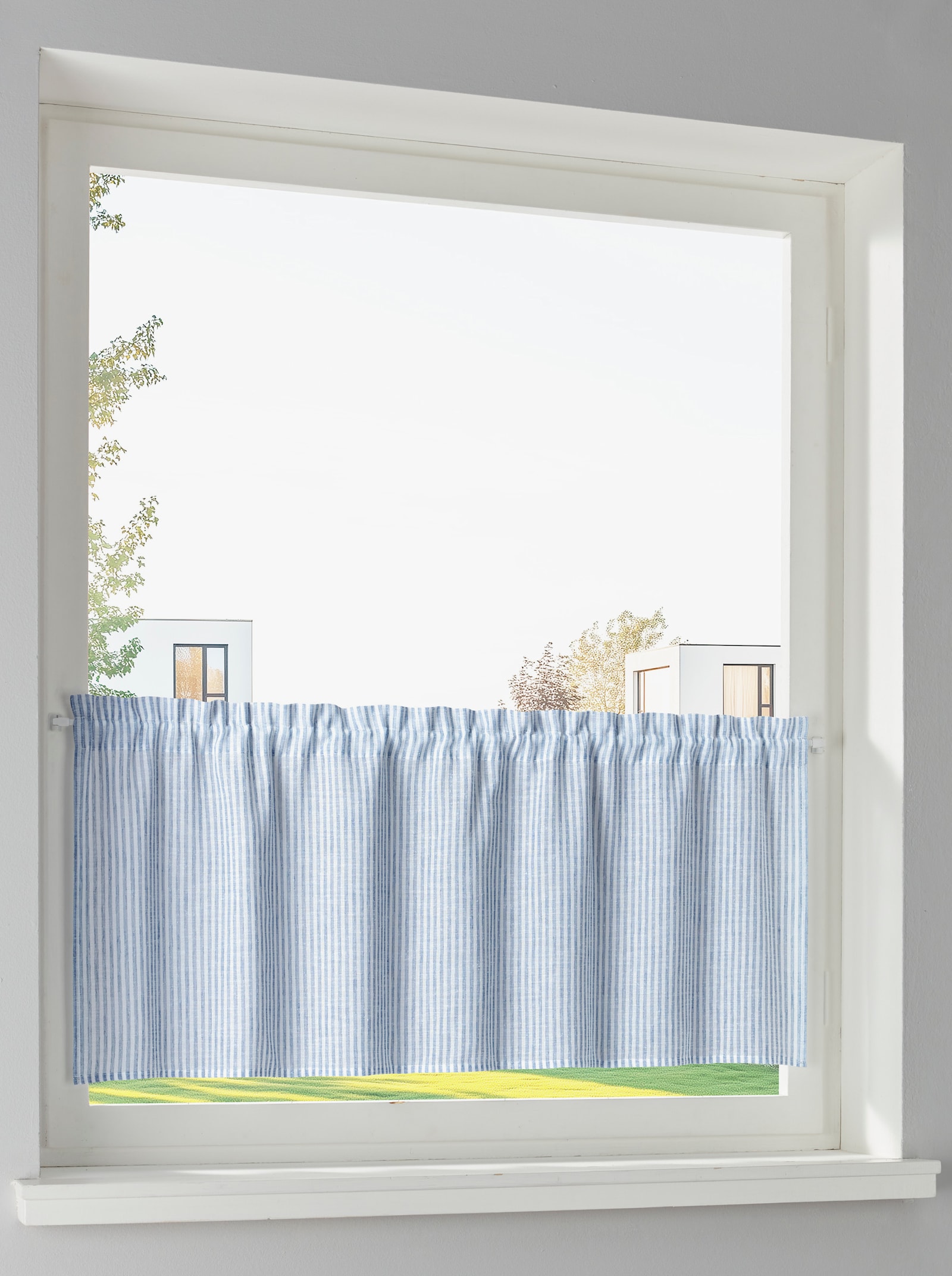 heine home Querbehang - weiß-hellblau