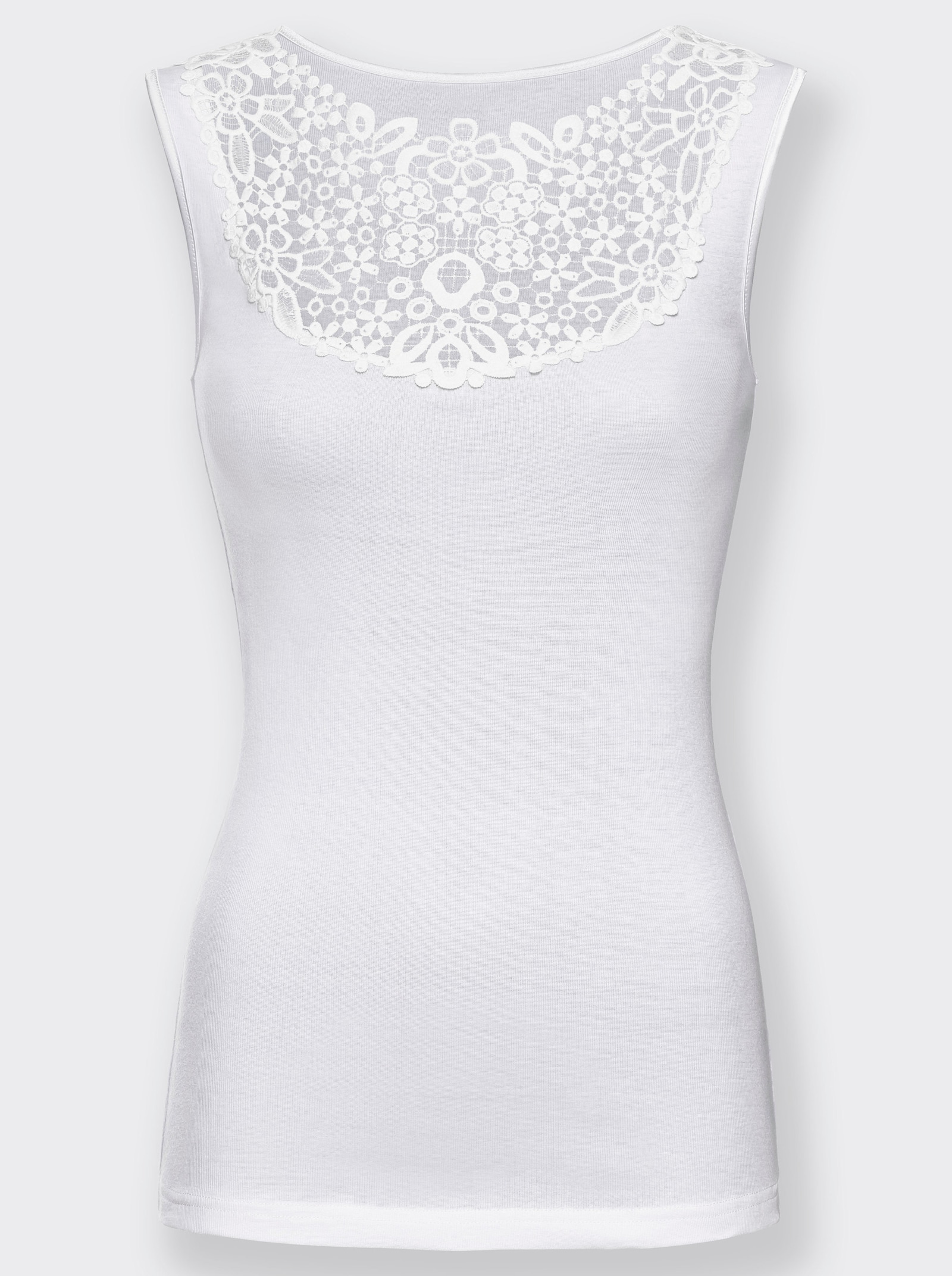 wäschepur Blazershirt met kantinzet - wit