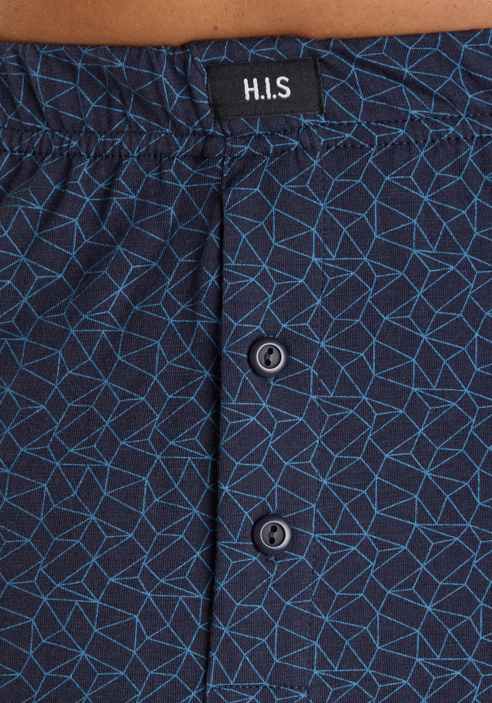H.I.S Weiter Boxer - blau/navy/hellblau/navy-blau-gestreift/navy-blau-bedruckt