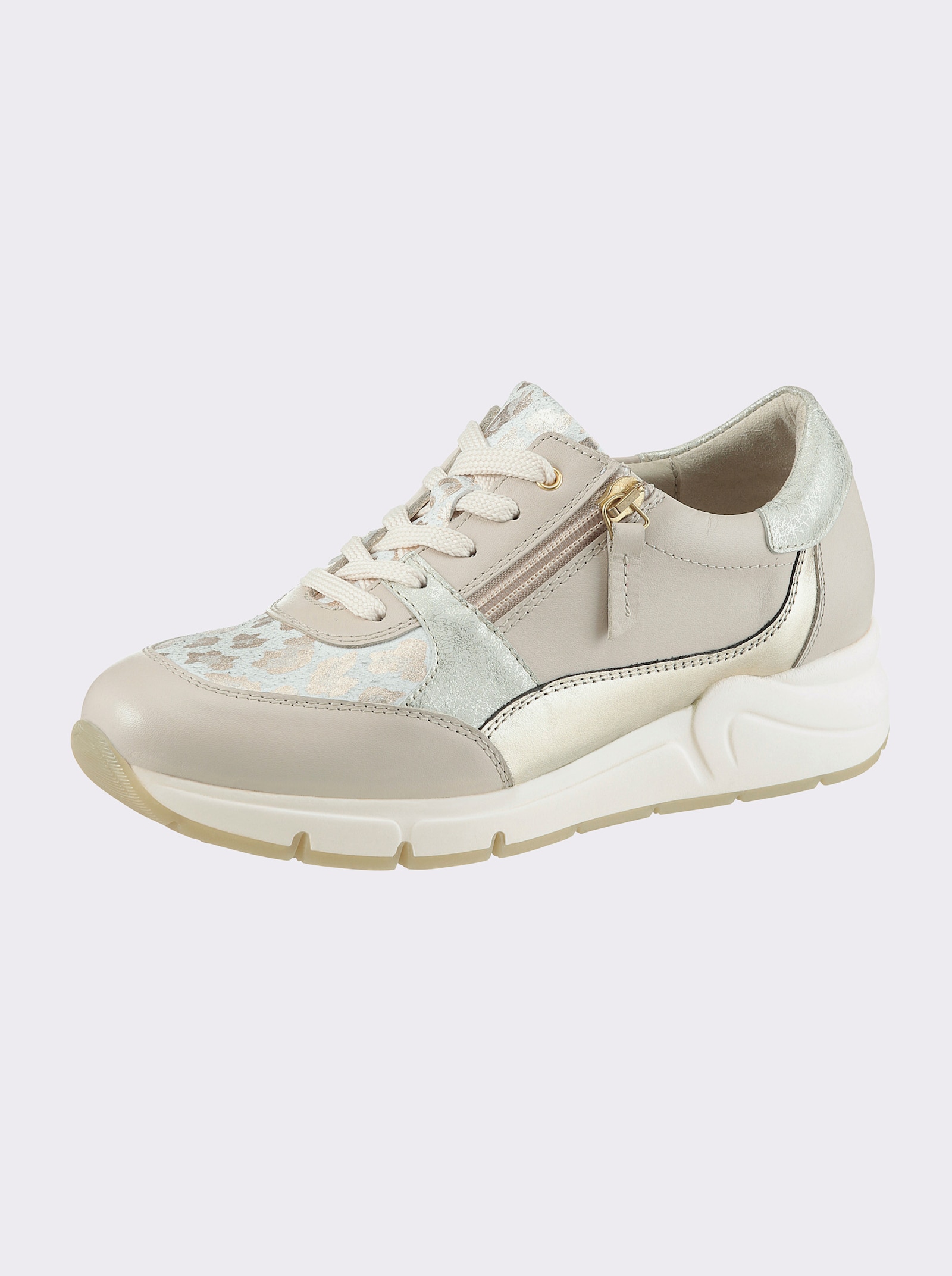 airsoft modern+ Sneaker mit Leo-Muster - elfenbein