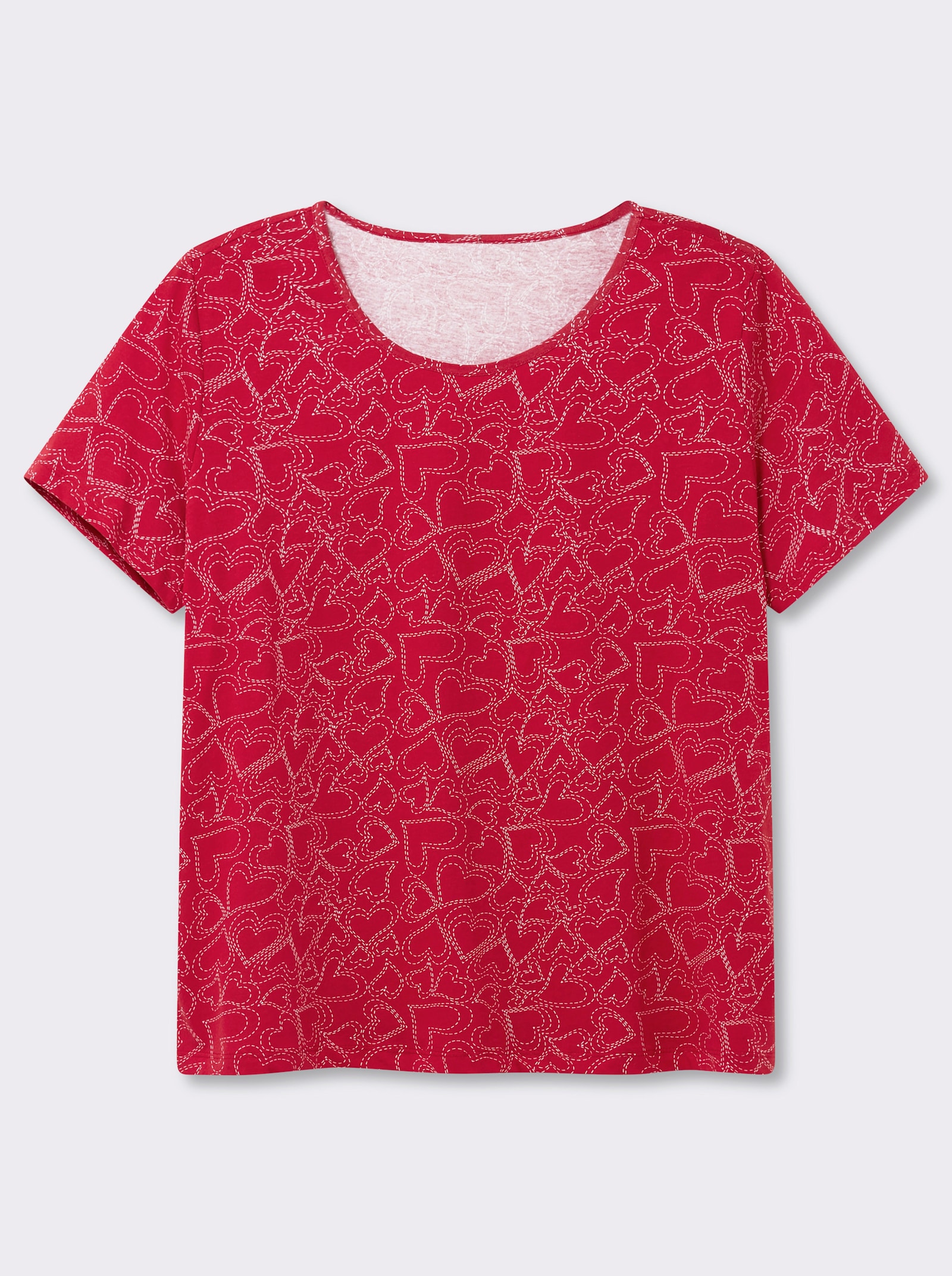 T-Shirt mit Herzchen-Dessin - erdbeere-bedruckt