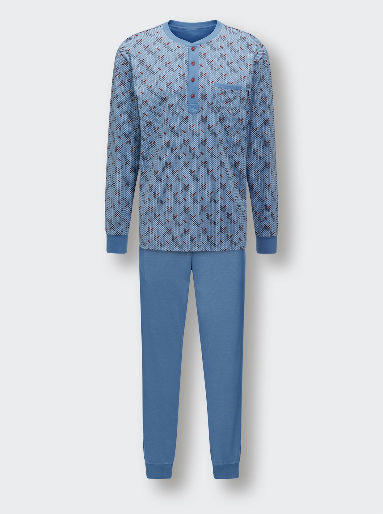 KINGsCLUB Pyjama - middenblauw gedessineerd
