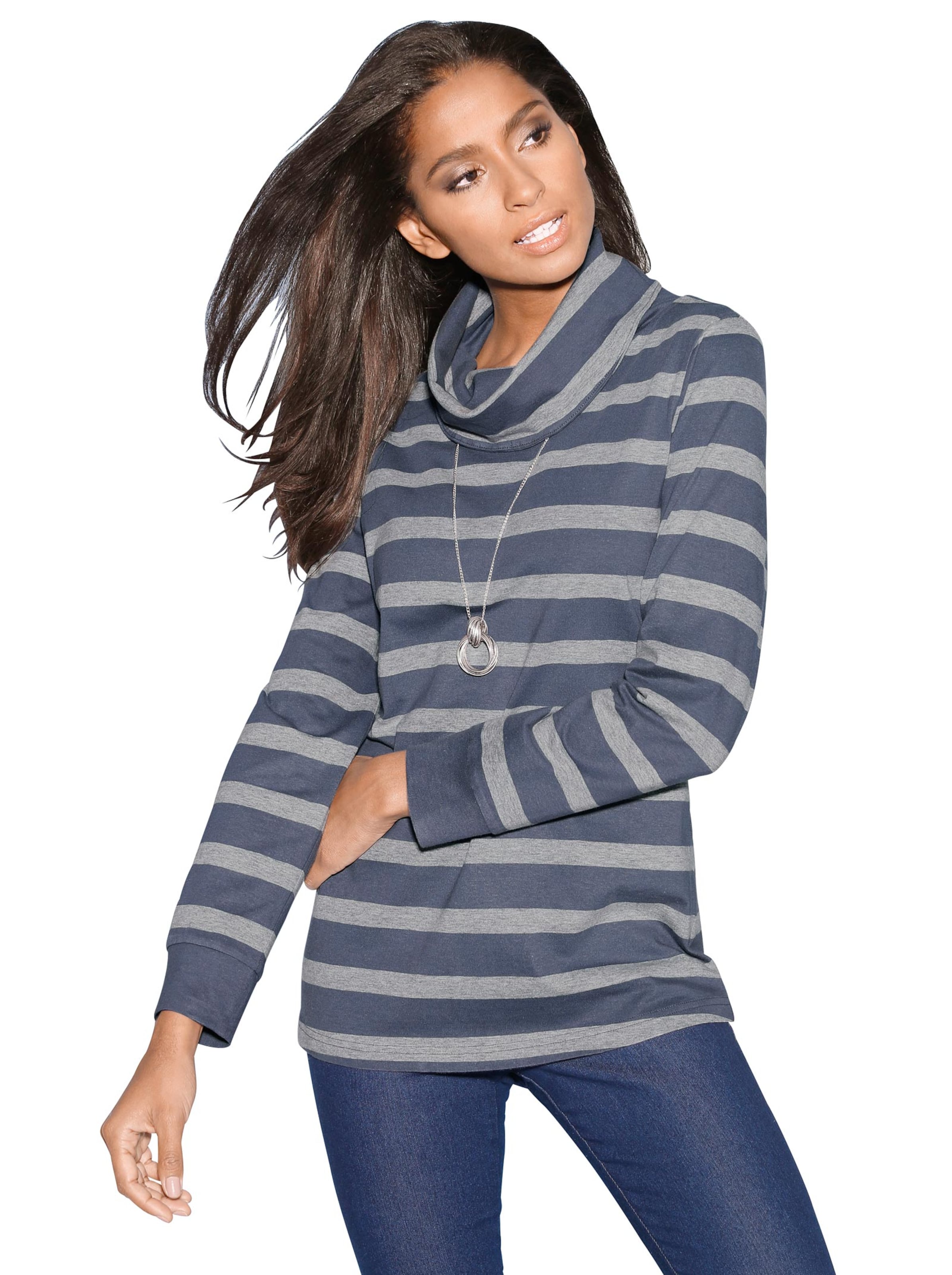 Shirt - blau-grau-geringelt