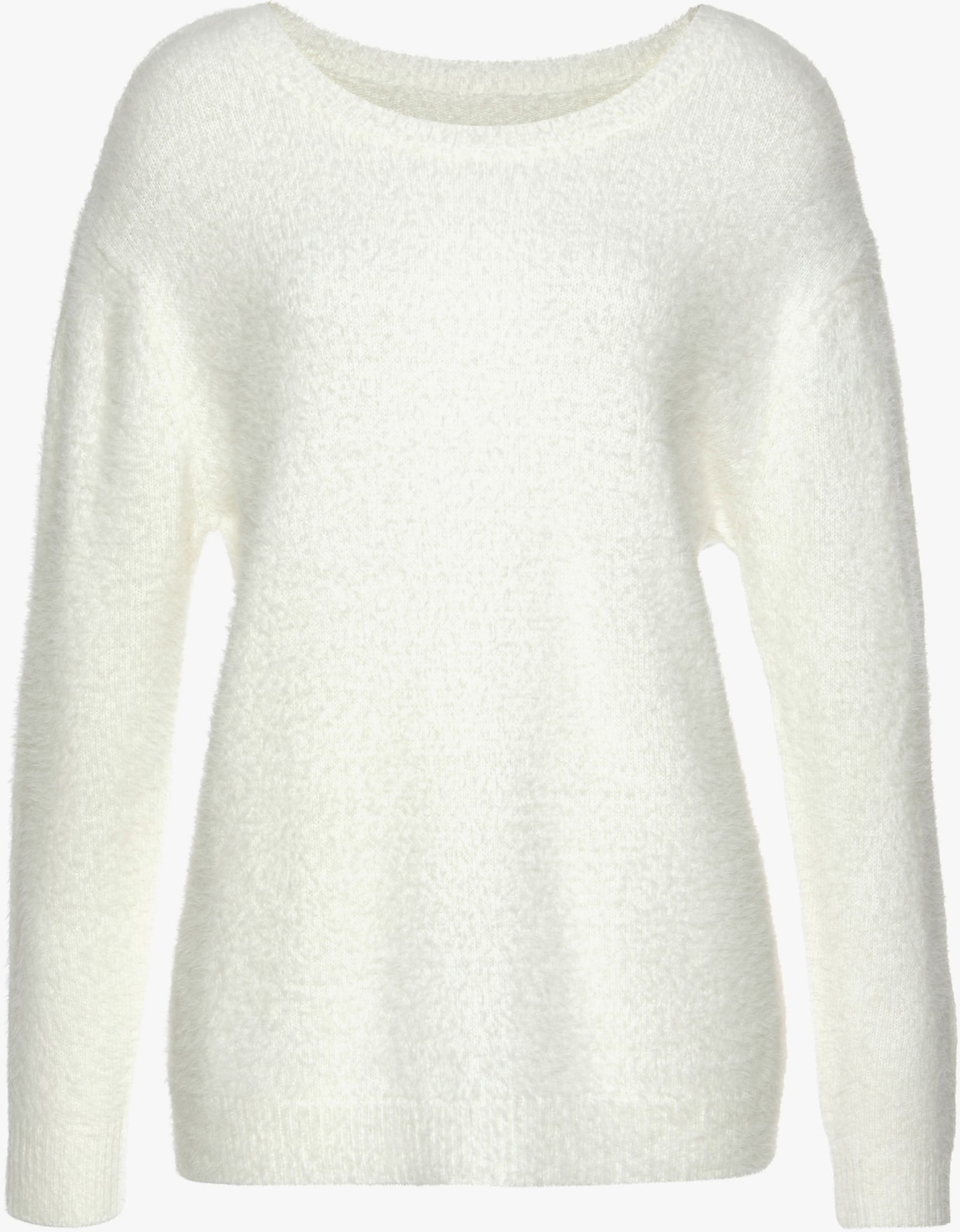 LASCANA Pullover met ronde hals - natuurlijk wit