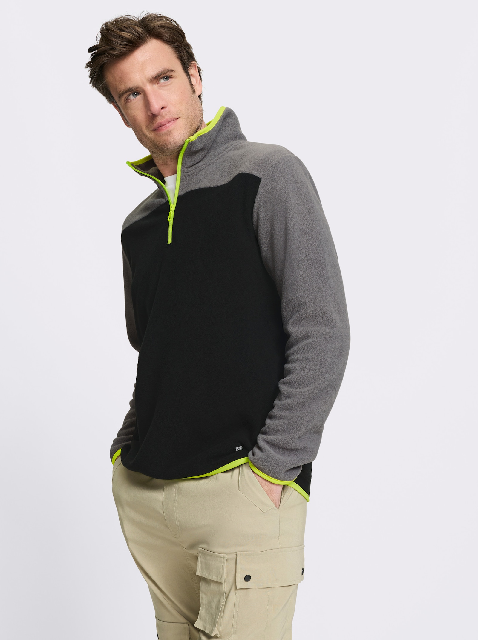 Catamaran Sports Fleeceshirt mit kontrastfarbigen Details - grau