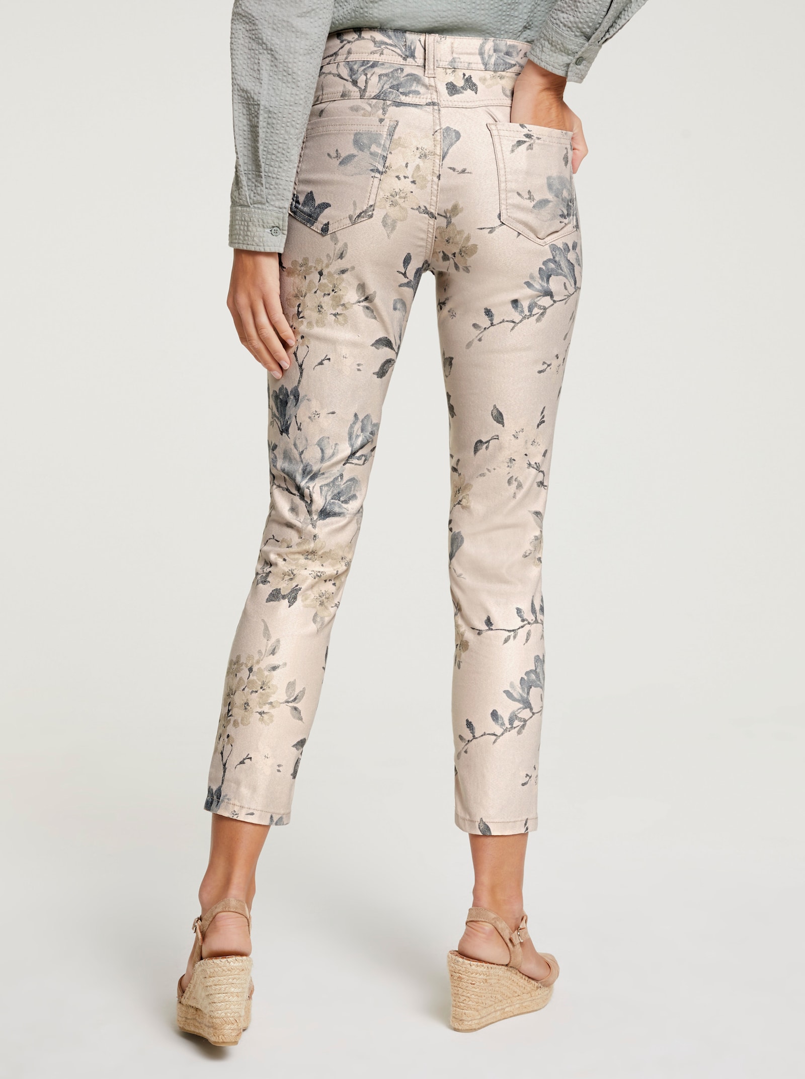 heine Pantalon imprimé avec motif floral - sable-jade