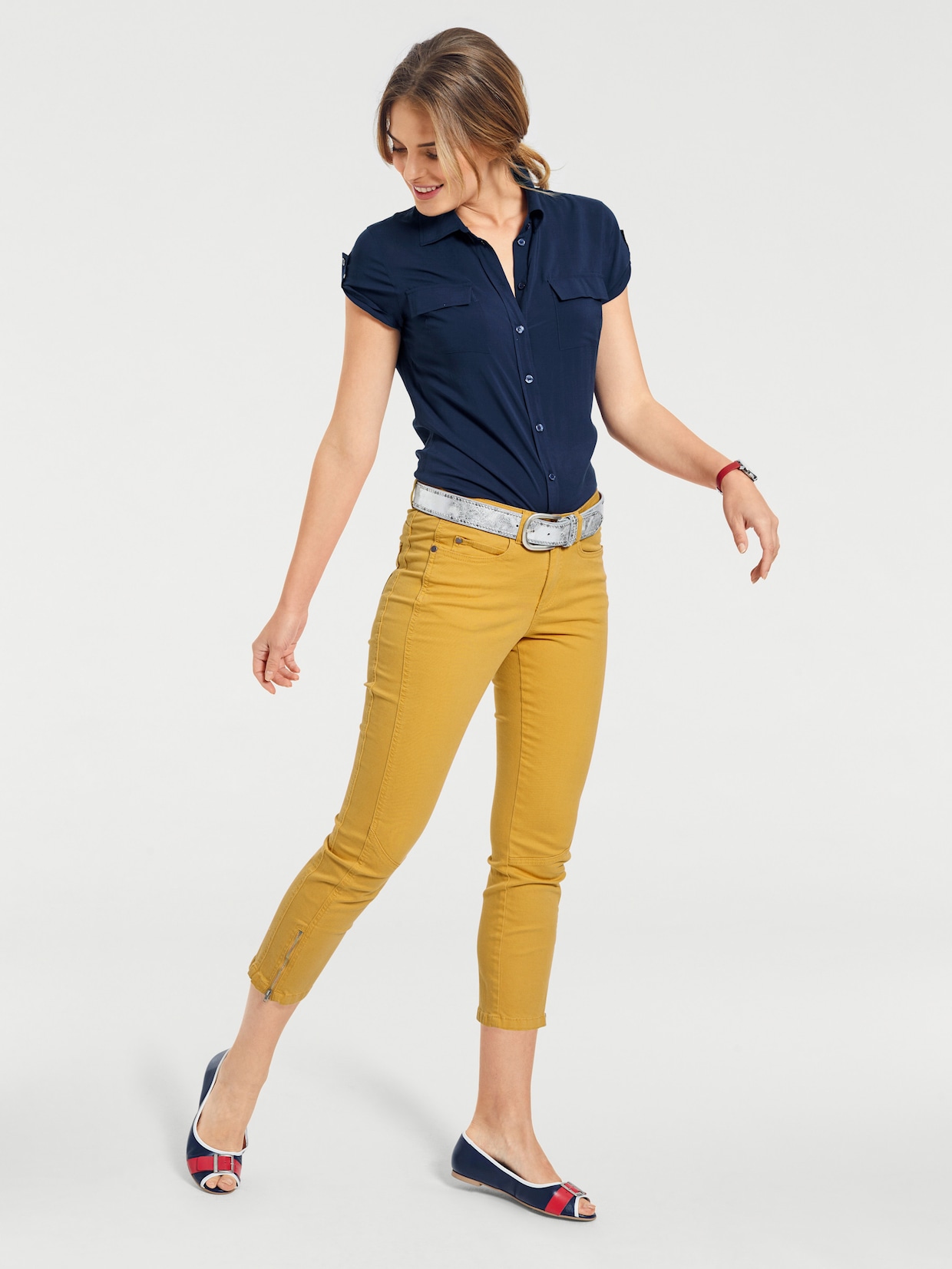 heine Pantalon effet ventre plat - jaune moutarde