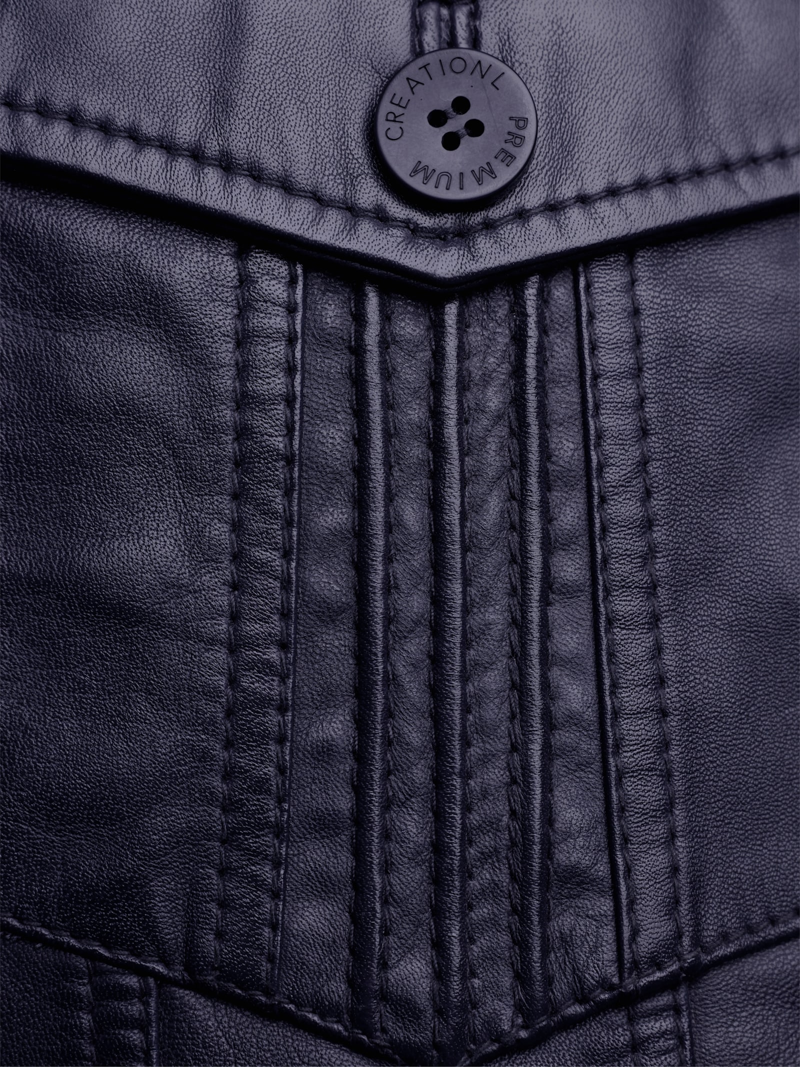 Mainpol Lederblazer aus Lammnappa - marine