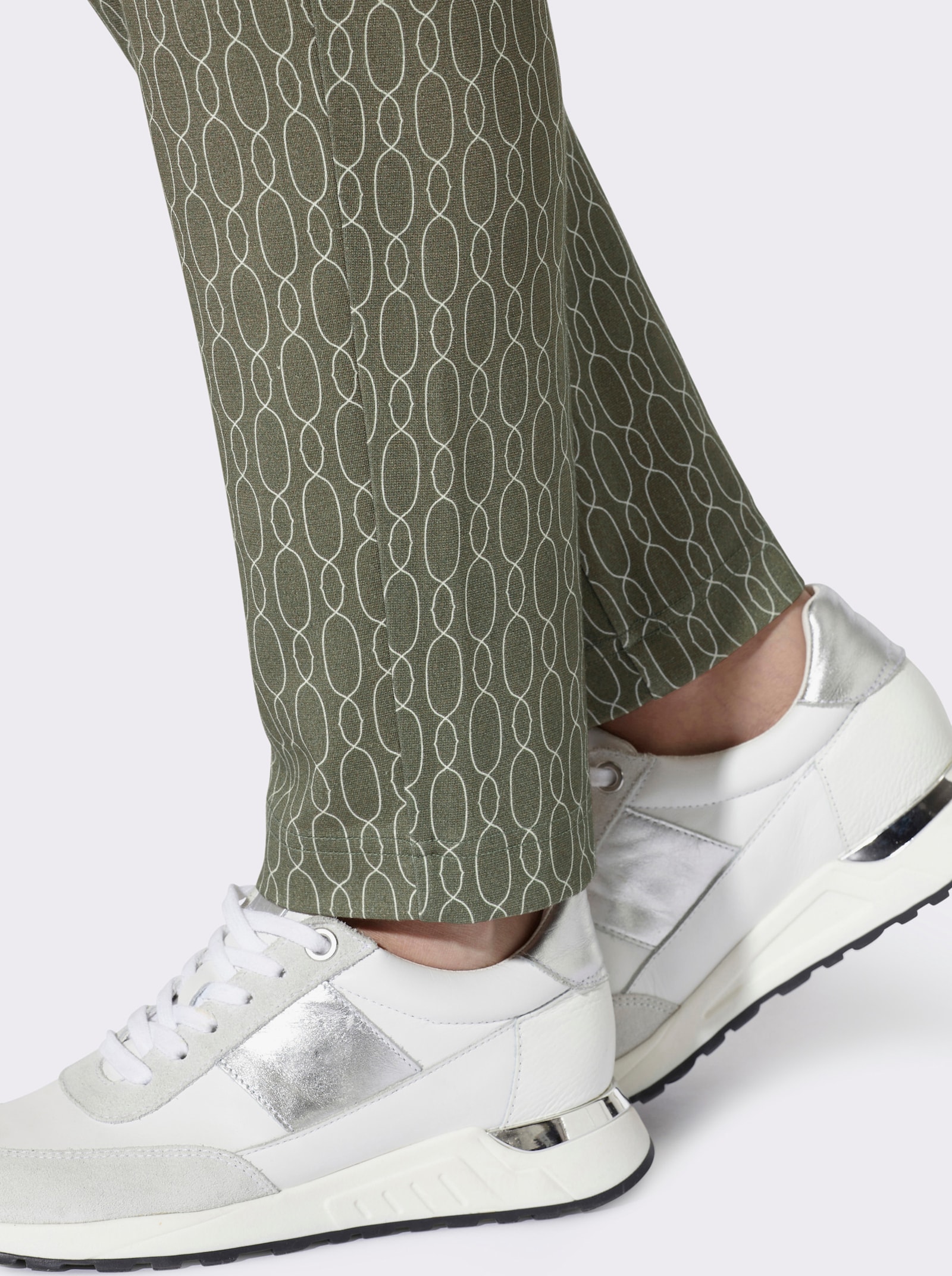 heine Schlupfhose Mit Rundum-Dehnbund - khaki-ecru-bedruckt