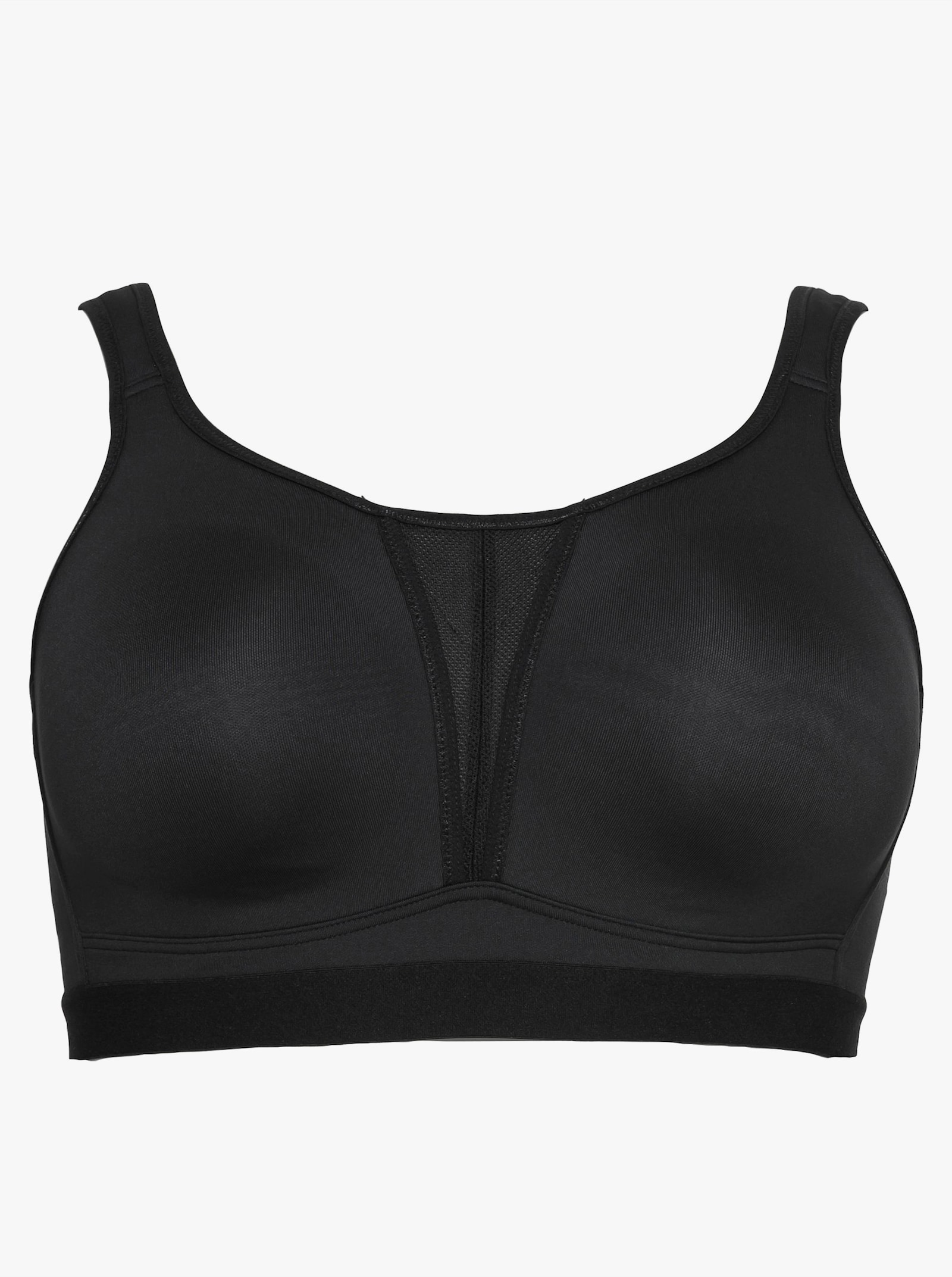 sheego Sport-BH ohne Bügel mit 2 Tragevarianten - schwarz