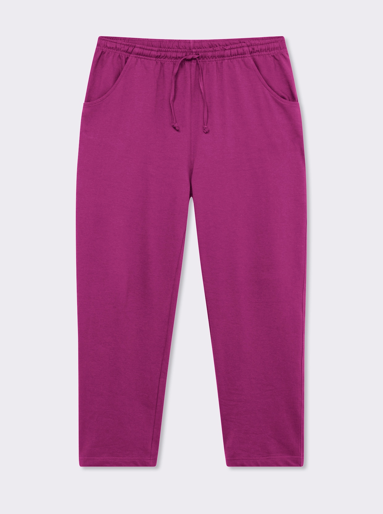 Jerseyhose mit Tunnelzug und Bindeband - beere