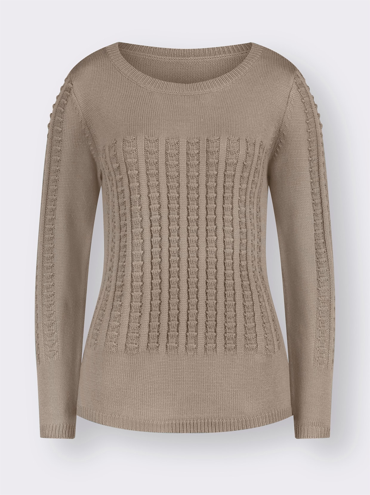 Langarm-Pullover - sesam