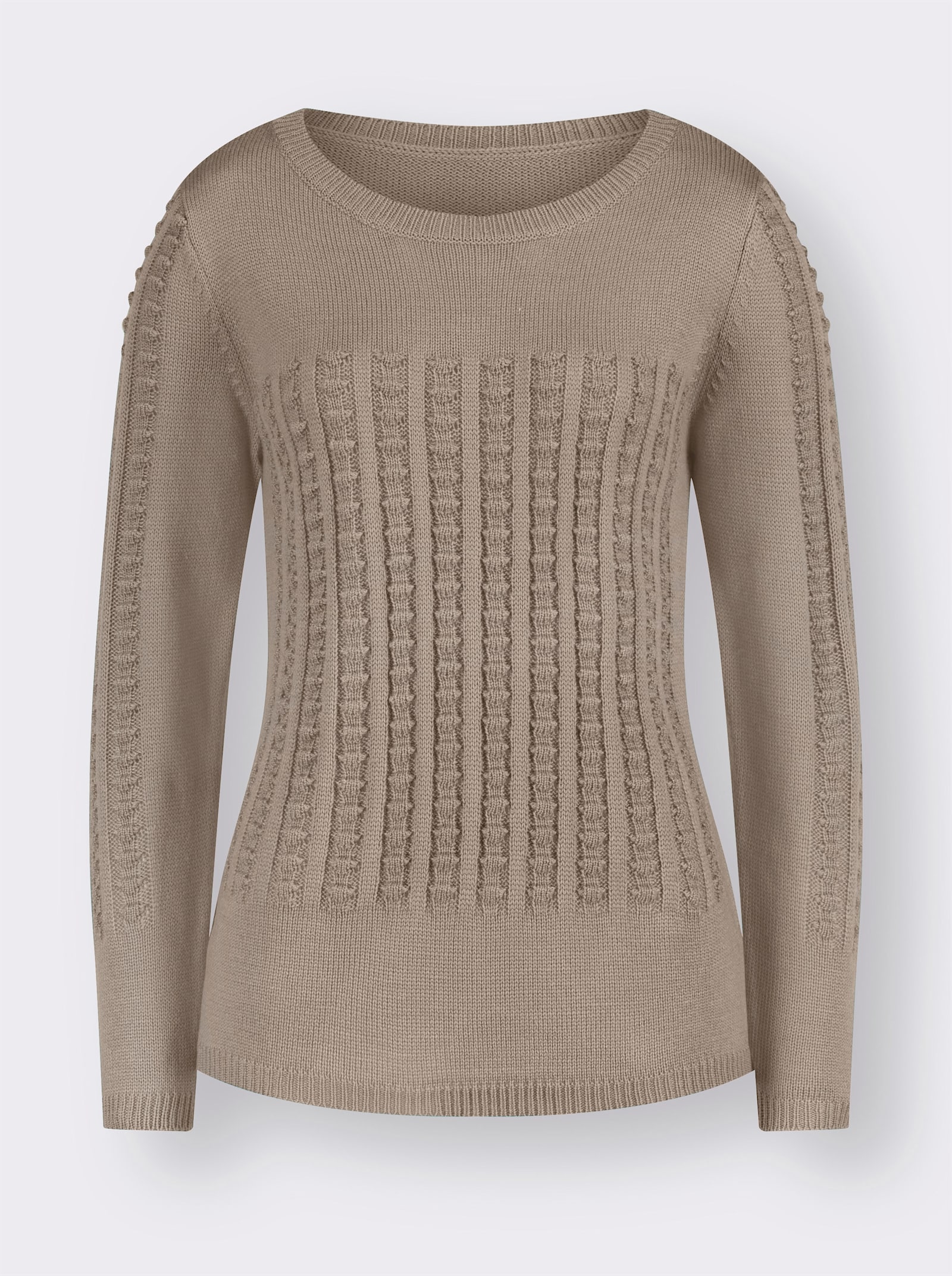 Langarm-Pullover mit 3D-Strickmuster - sesam