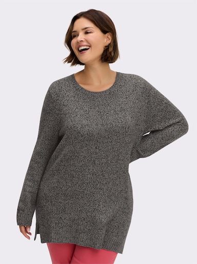 Longpullover - steingrau-meliert
