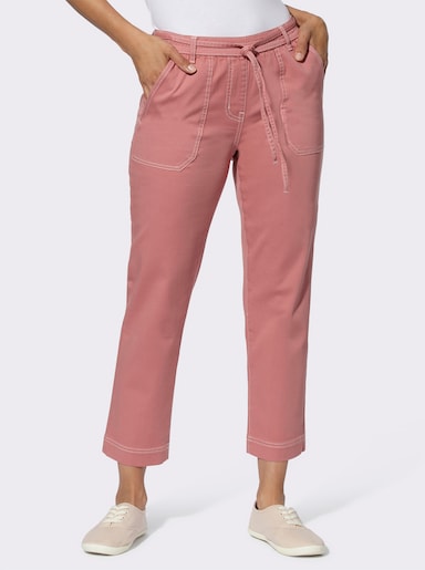 7/8-Jeans Schlupfform, mit Dehnbund - rosenholz