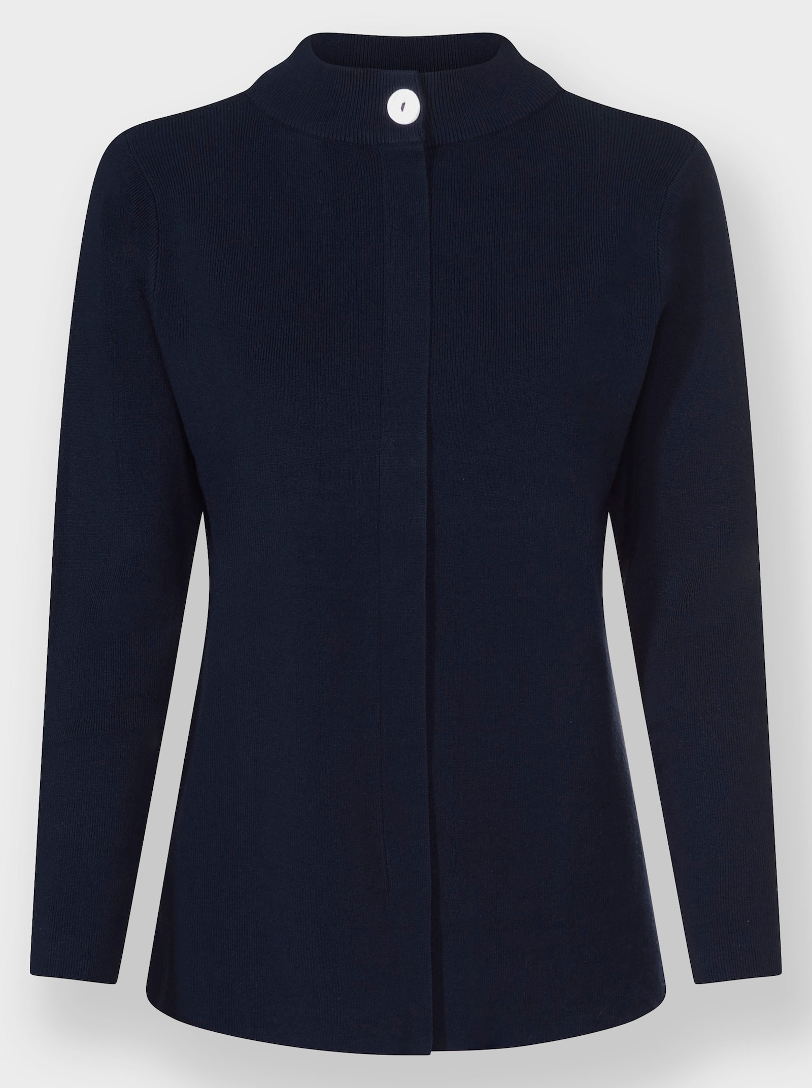 Stehkragenpullover mit mittiger Falte - marine