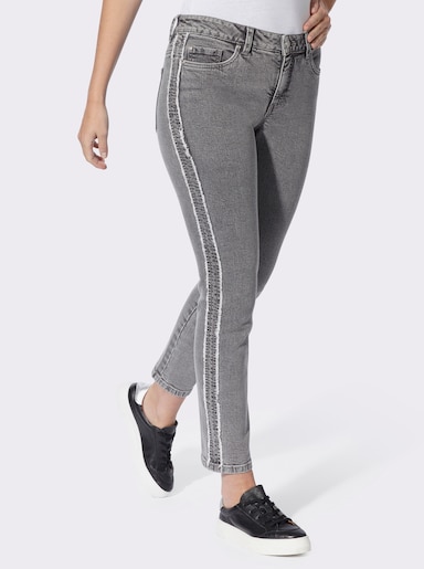 heine 5-pocketjeans met galonstrepen - grey denim