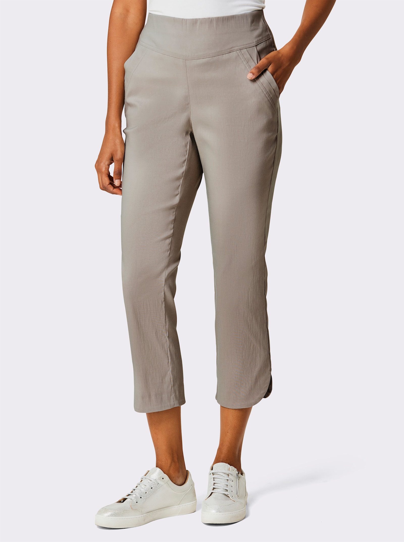 Stehmann Comfort line 7/8-Hose mit Schlitzen, abgerundet - sesam