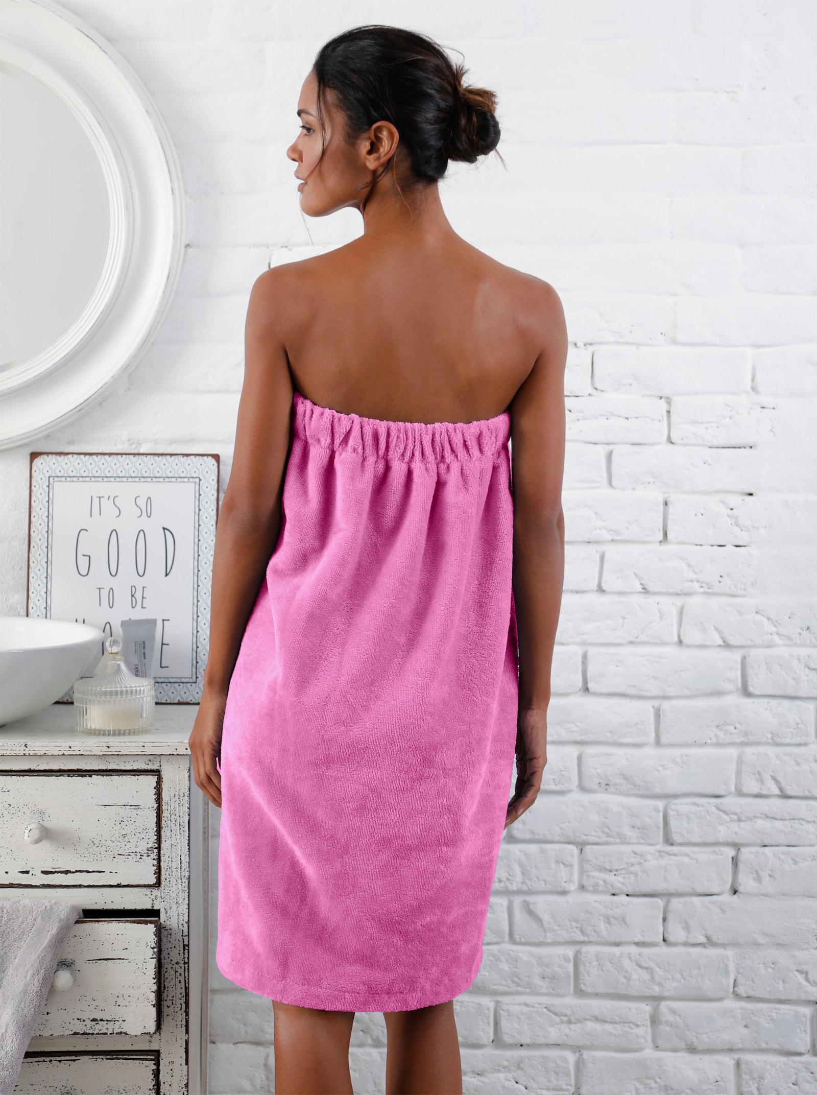 Plantier Damenbademantel - pink