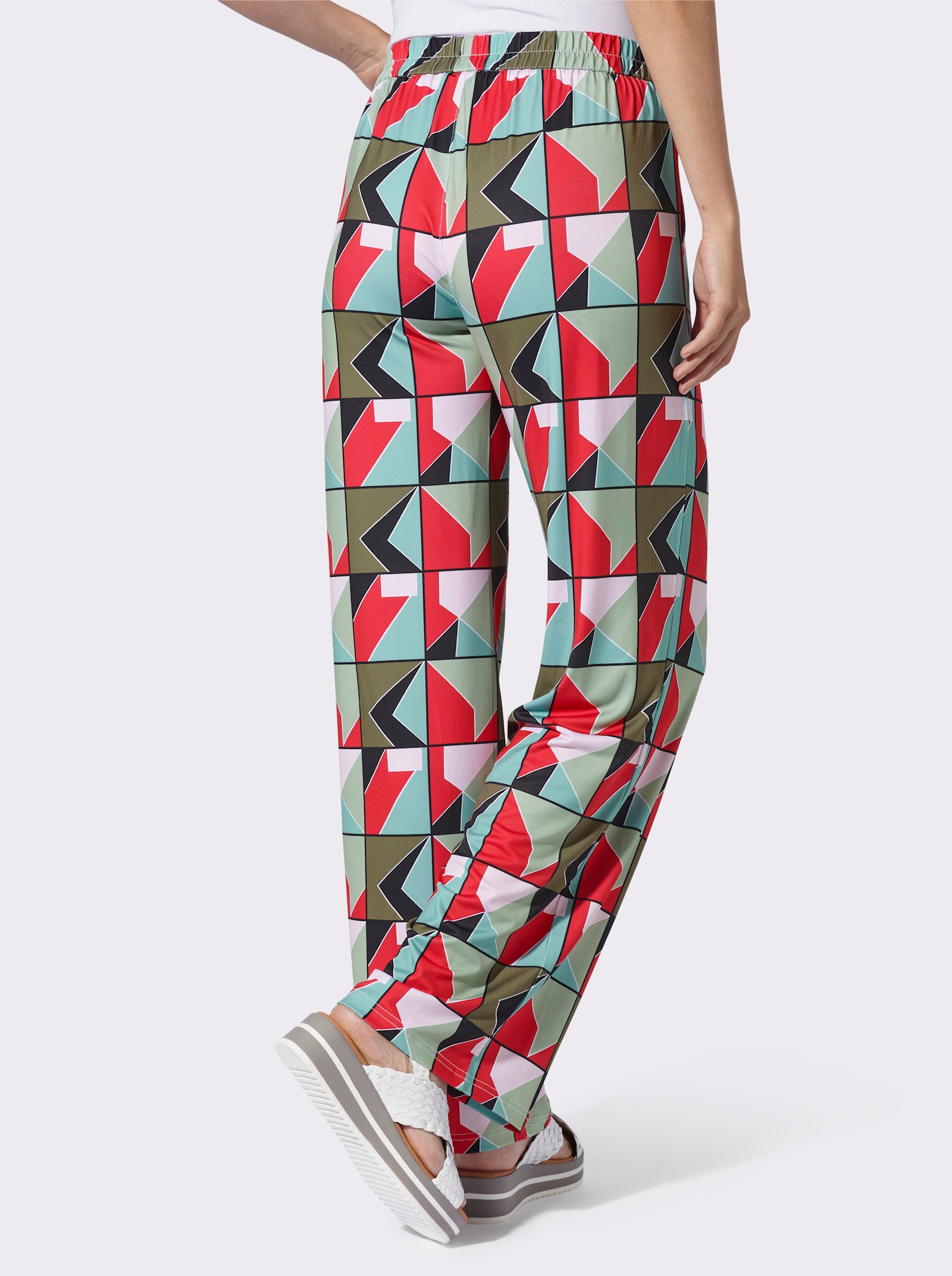 heine Schlupfhose in Stretch-Qualität - pink-schwarz-bedruckt