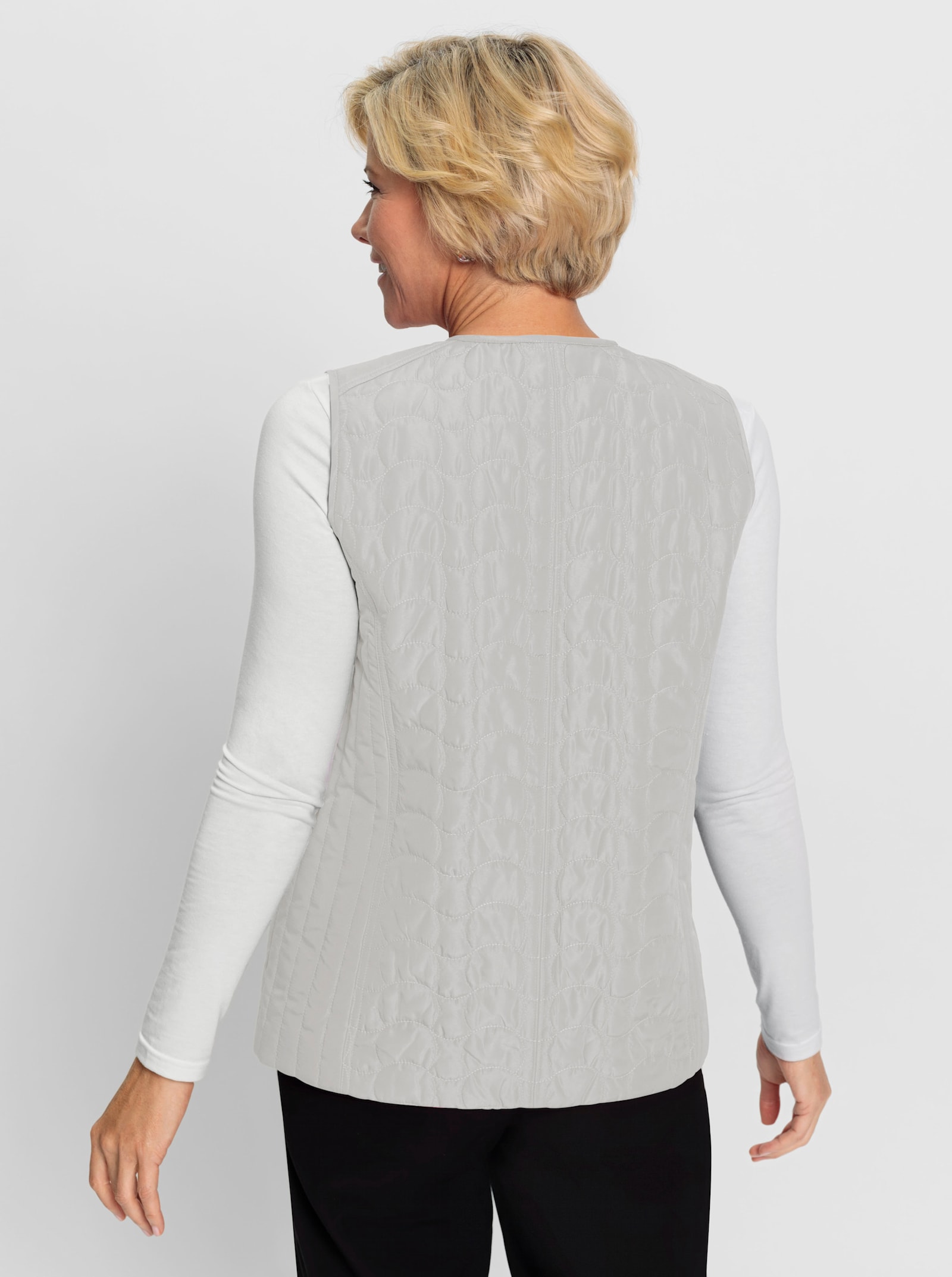 Bodywarmer van microgaren - lichtgrijs