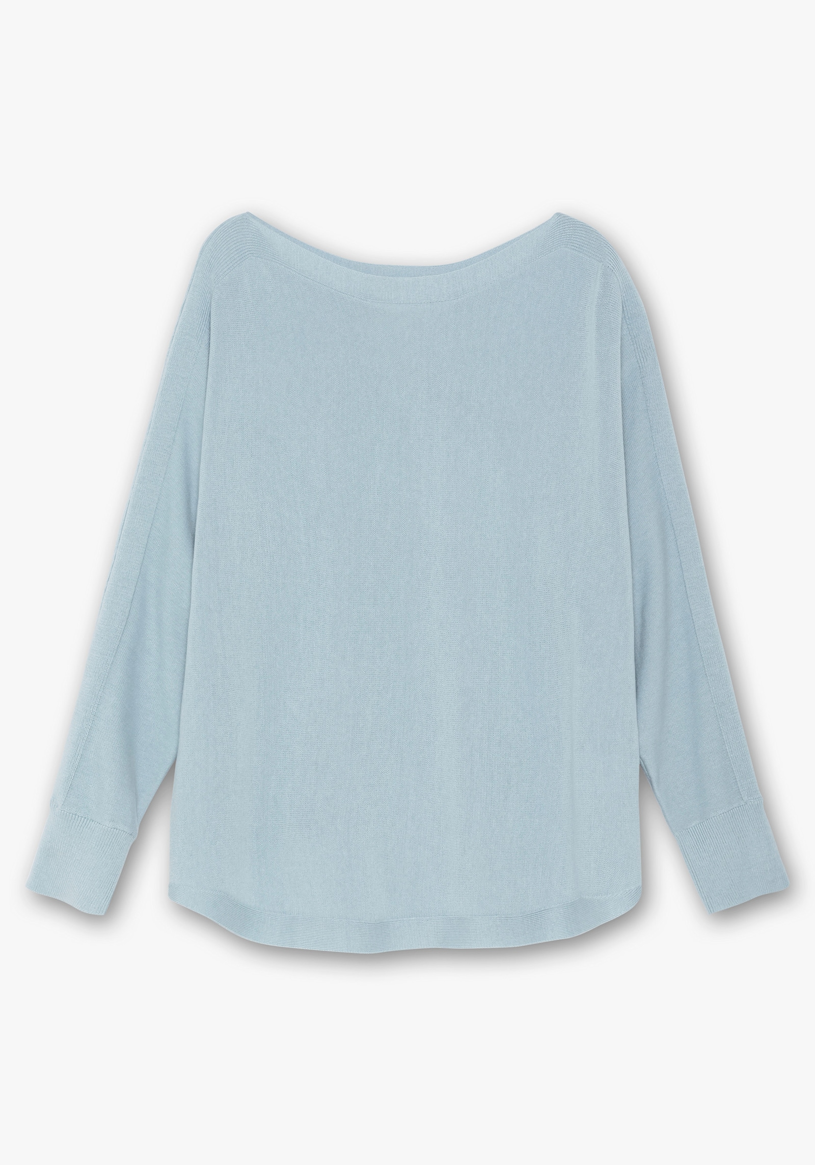 Langarm-Pullover in Jersey-Strick - hellblau