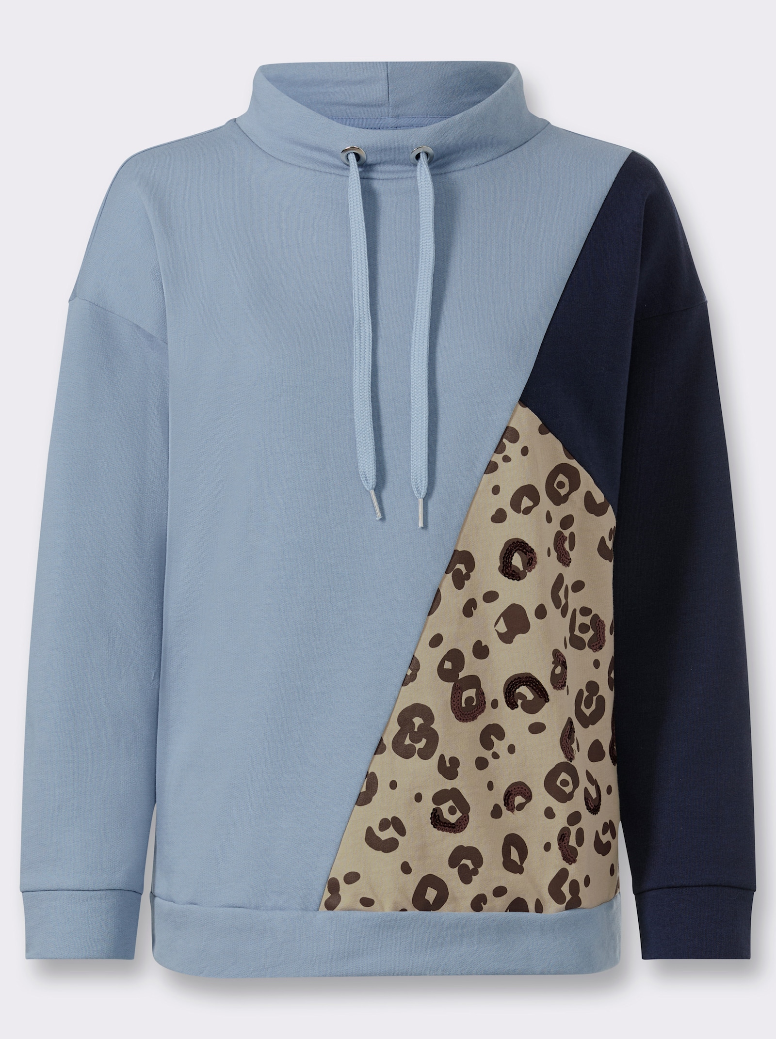 heine Sweatshirt mit Leo-Details - bleu-camel-bedruckt