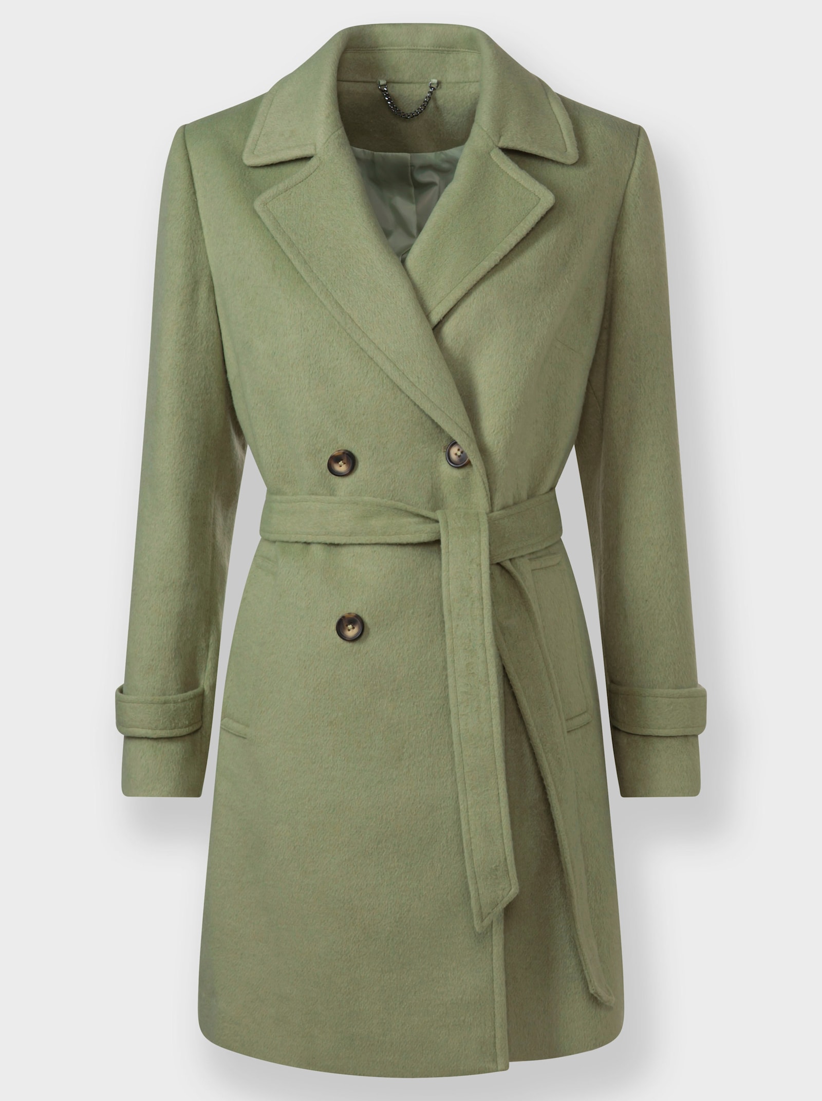 Kurzmantel mit Woll-Anteil - schilf-meliert