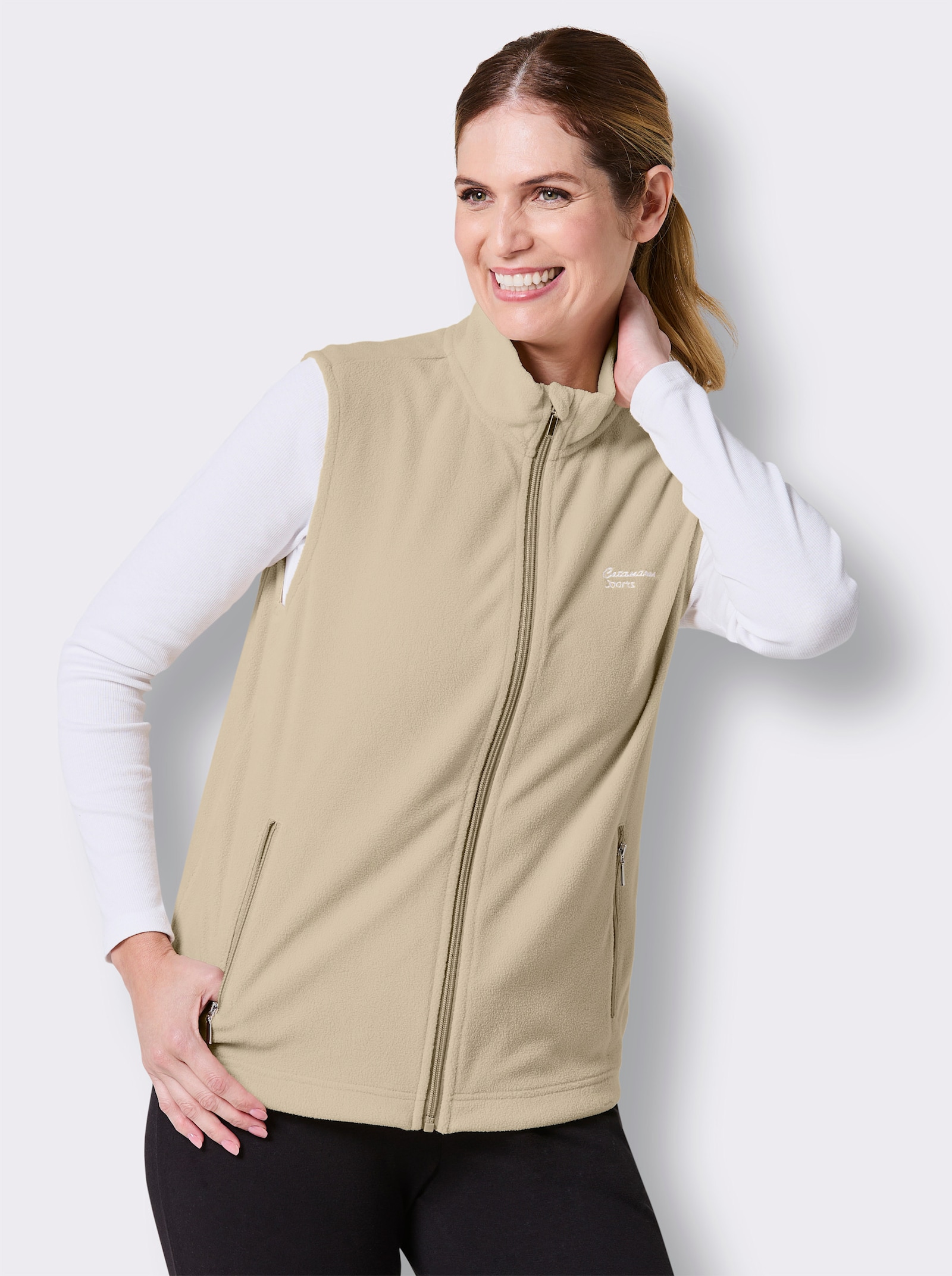 Catamaran Sports Fleeceweste mit weitenregulierbarem Saum - sand