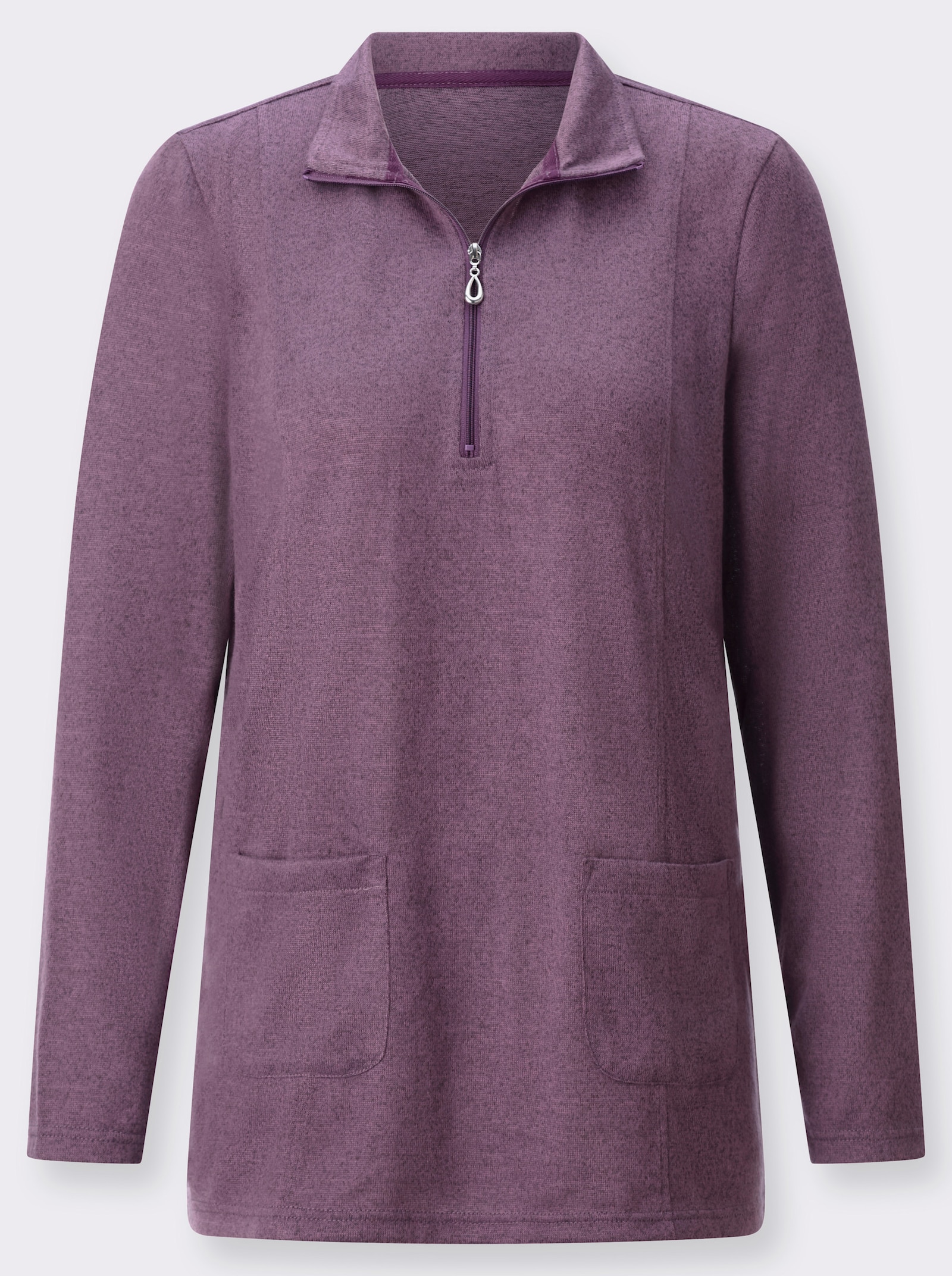 Longshirt - violett-meliert