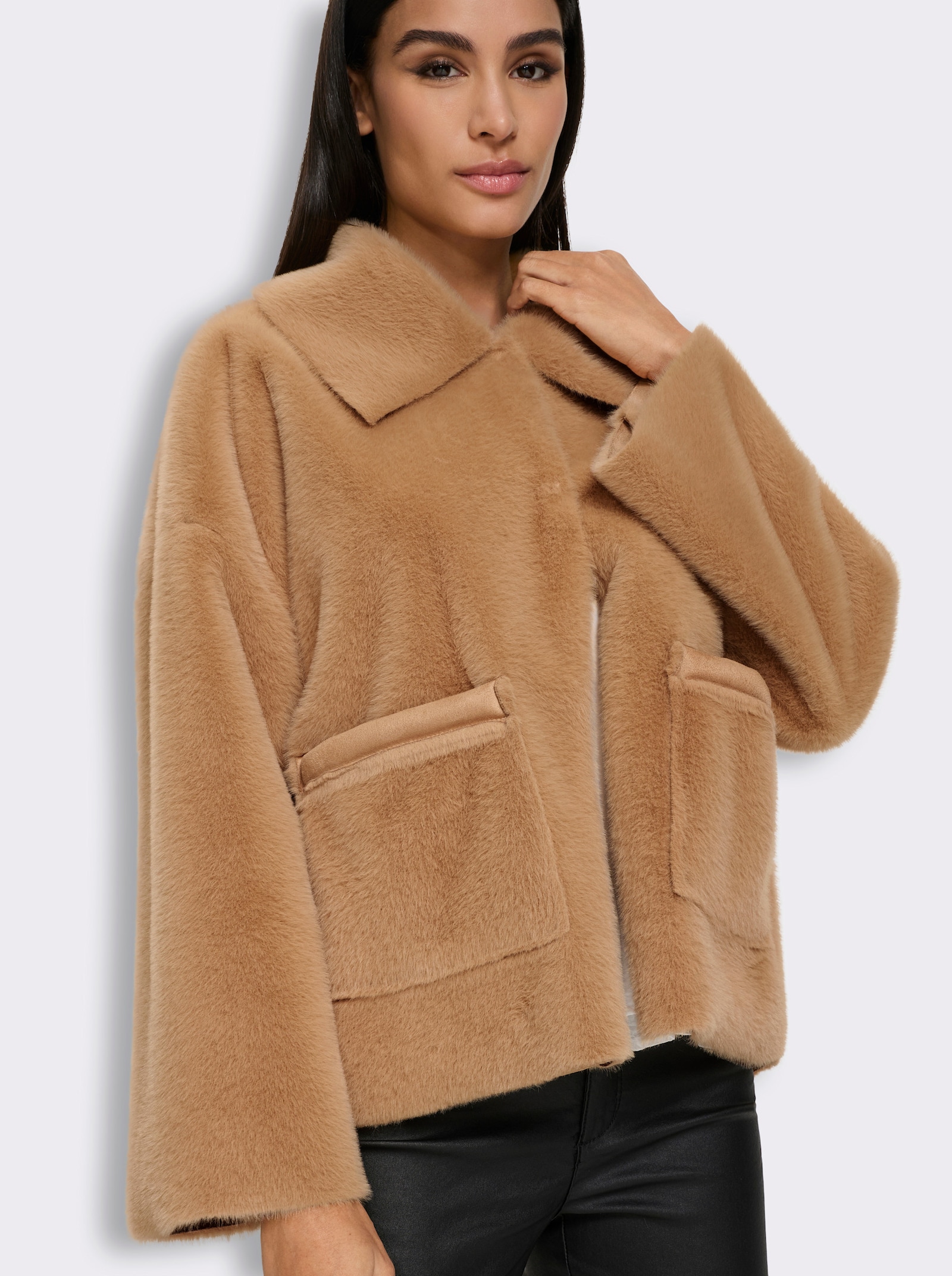 heine Fellimitatjacke - camel