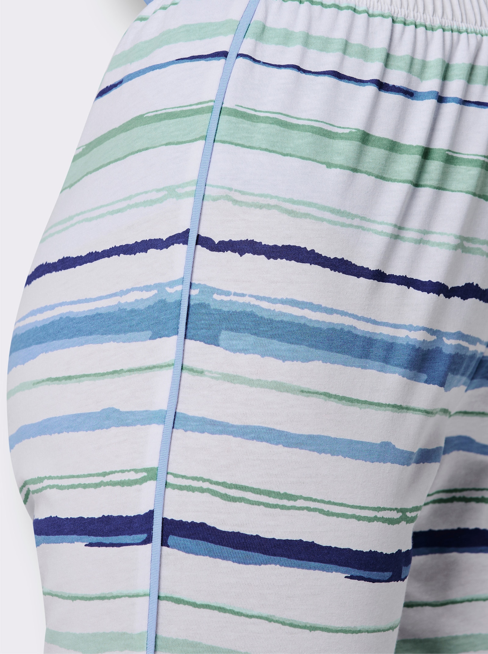 wäschepur Schlafanzughose mit Dehnbund - himmelblau-weiß-gestreift