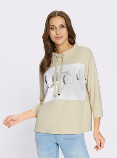 Sweatshirt - sand-weiß-geringelt