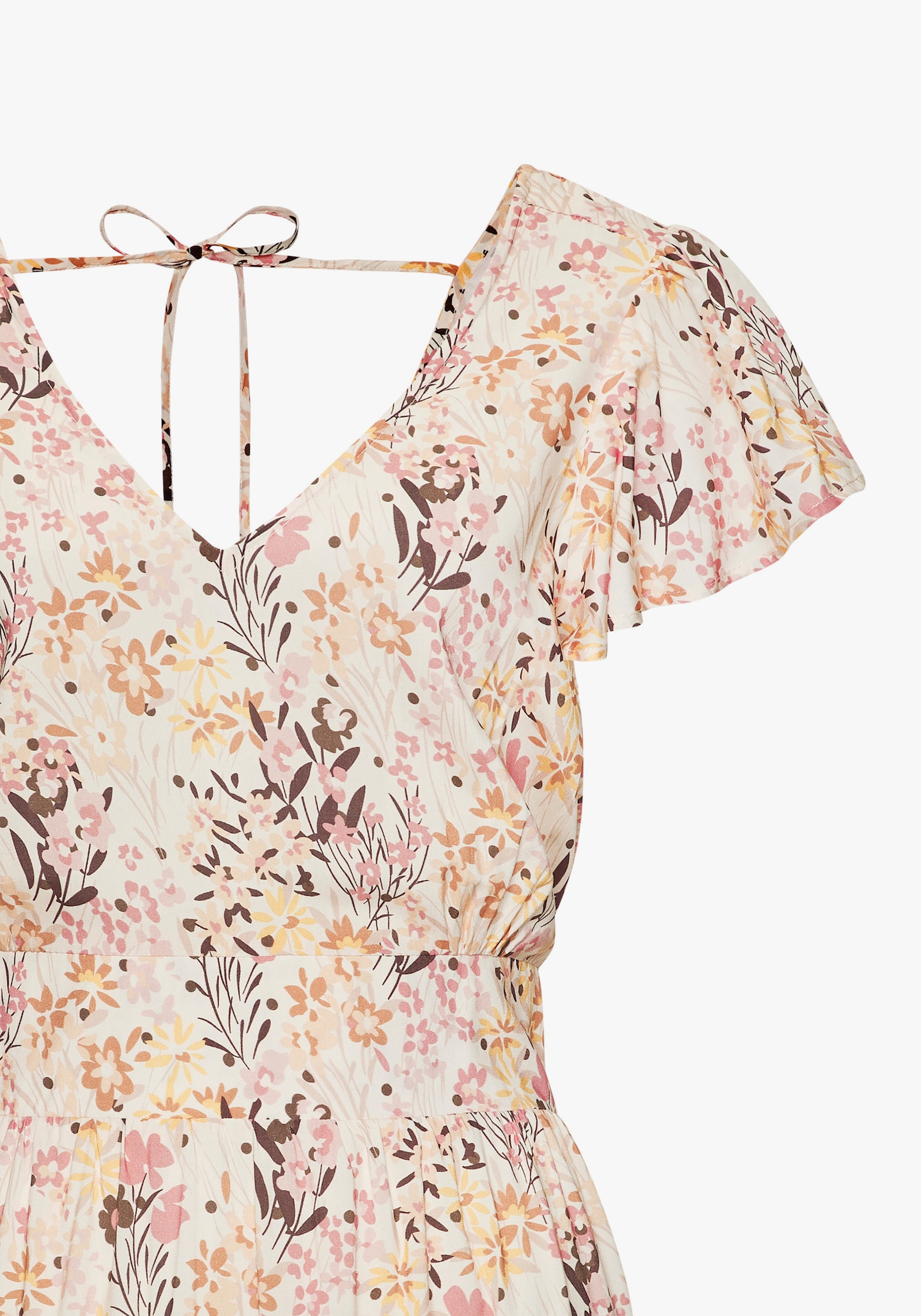 Vivance Midikleid - beige-braun-koralle bedruckt