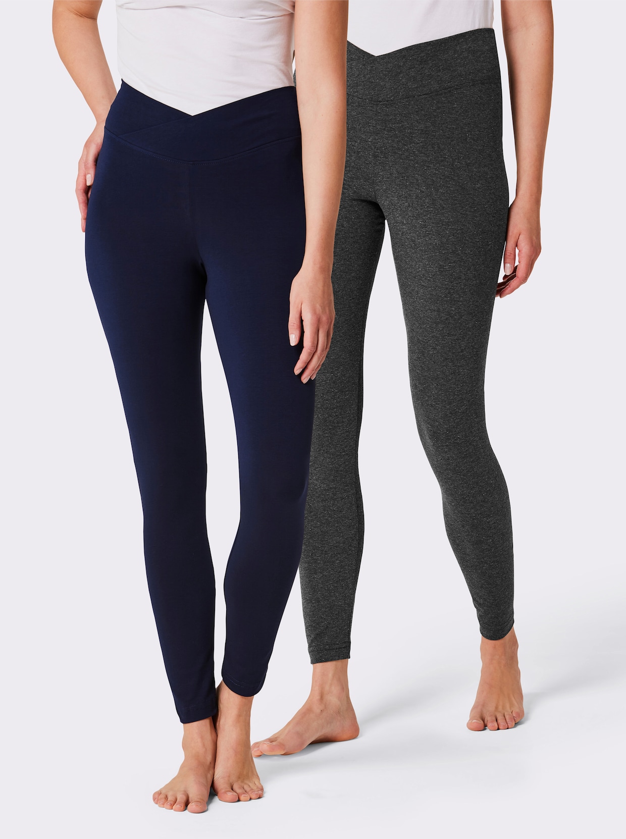 Plantier Leggings - marine + anthrazit-meliert