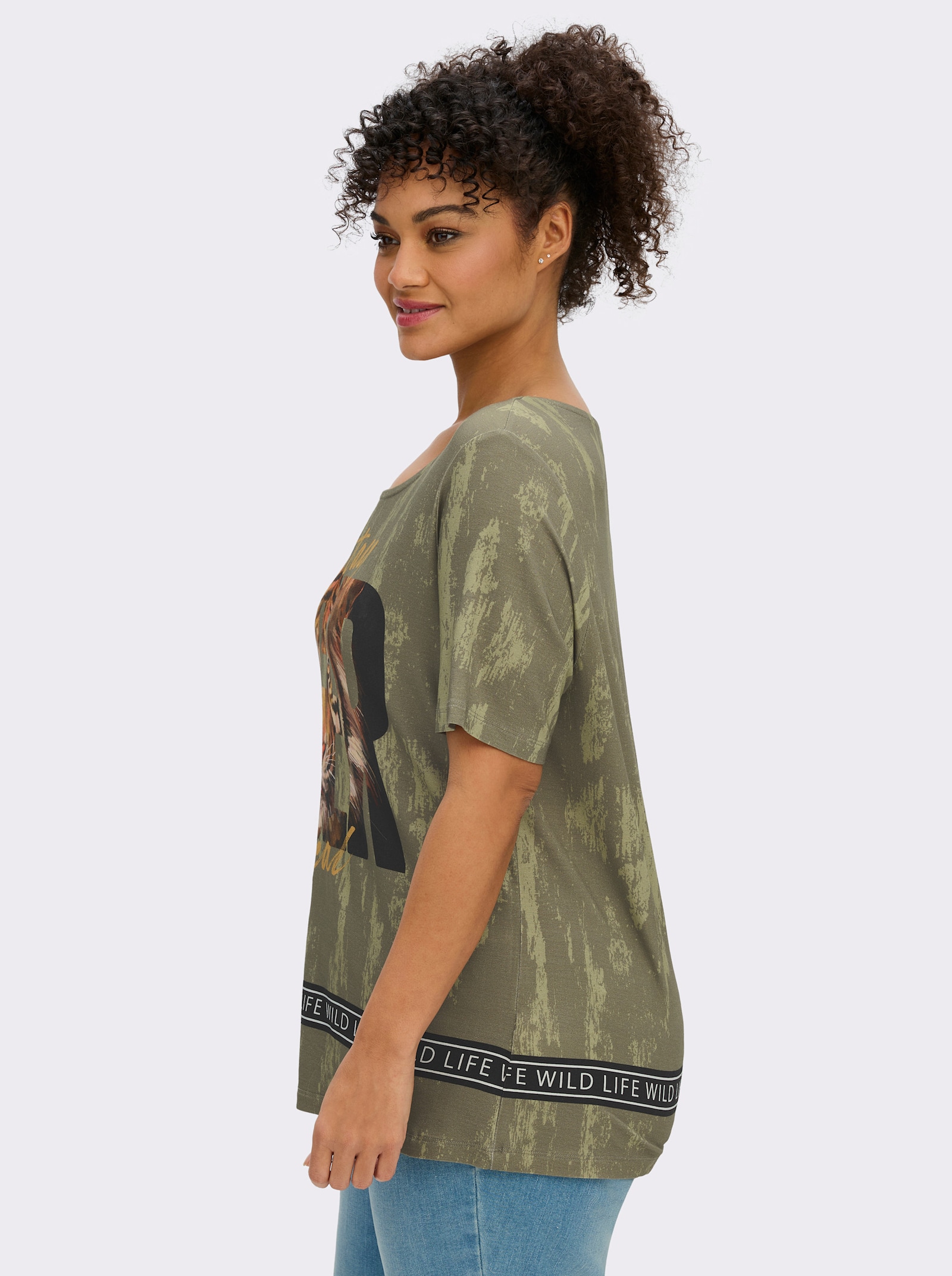 Shirt mit Tiger-Print - khaki-braun-bedruckt