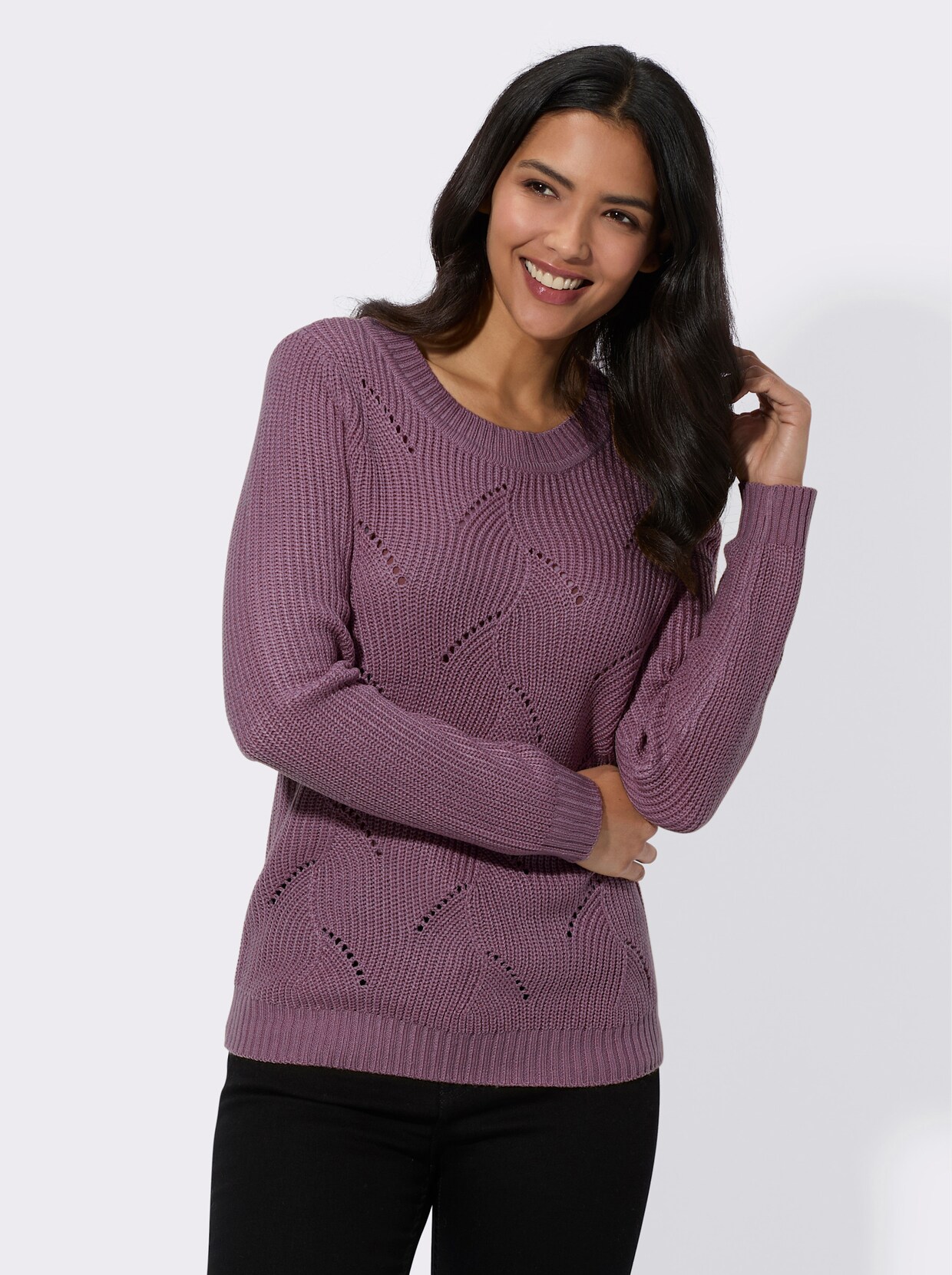 Langarm-Pullover - violett